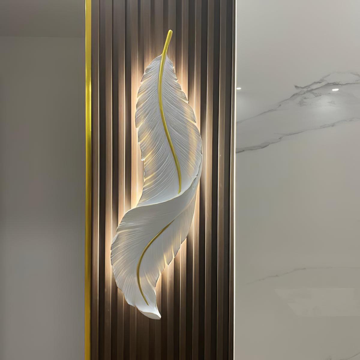 Cumare Individual Creativity Feather Resin Wall Lamp - Letslighting