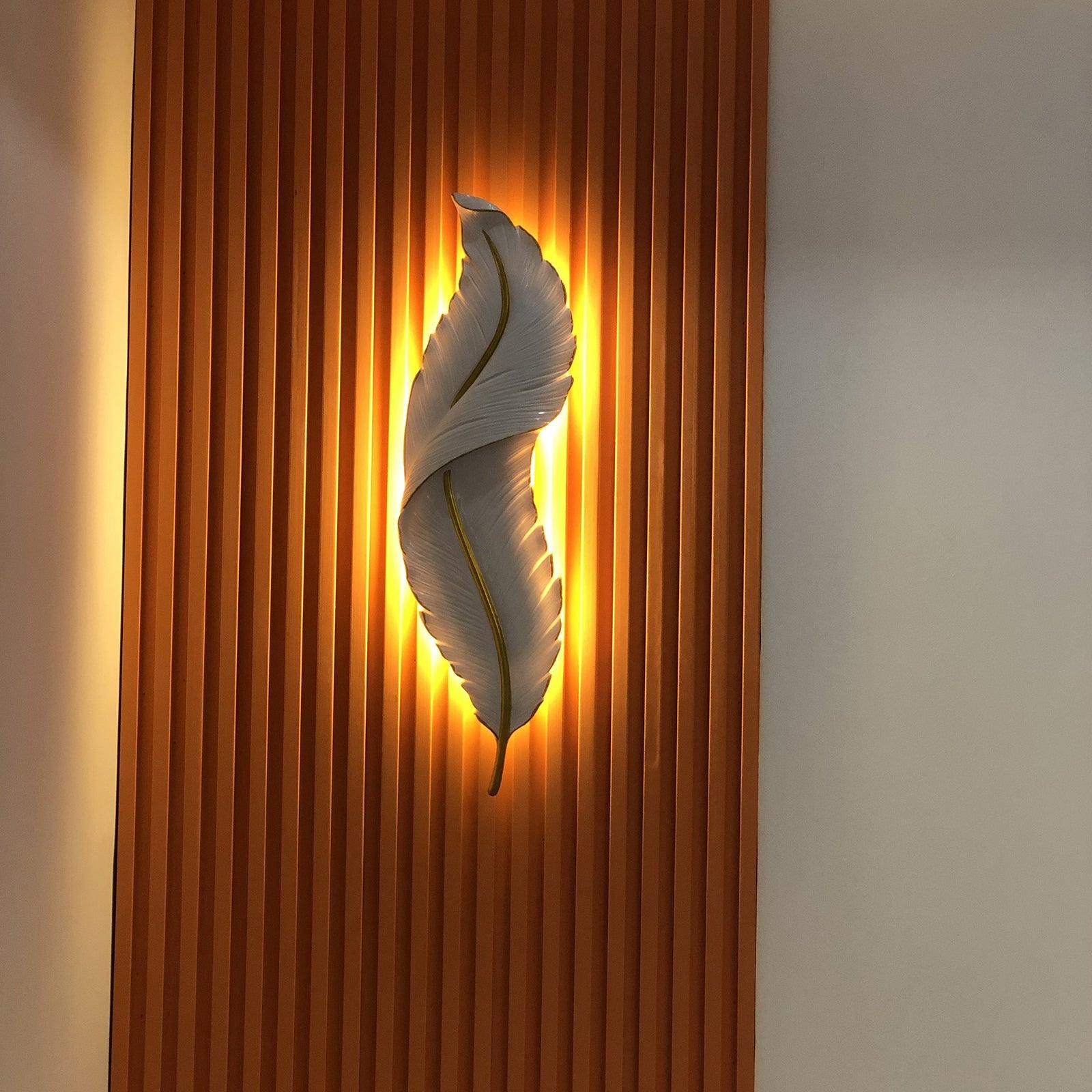 Cumare Individual Creativity Feather Resin Wall Lamp - Letslighting