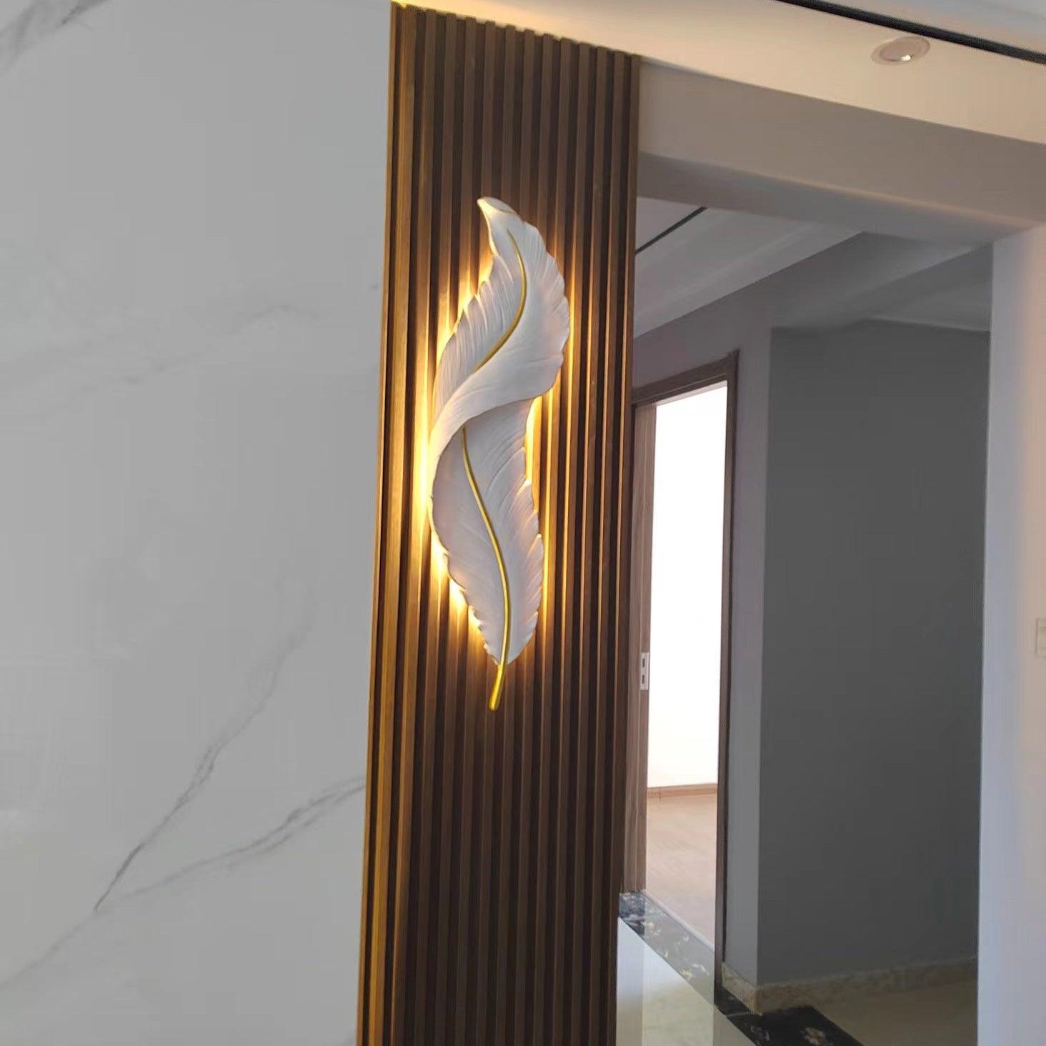 Cumare Individual Creativity Feather Resin Wall Lamp - Letslighting
