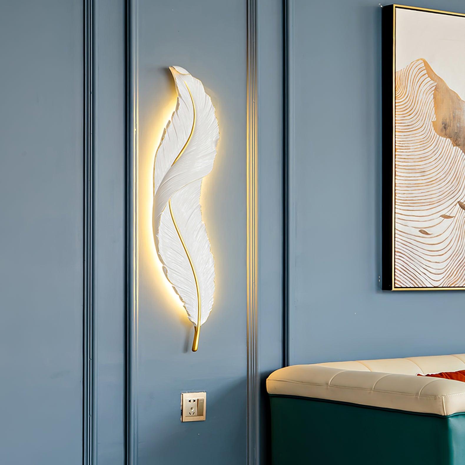 Cumare Individual Creativity Feather Resin Wall Lamp - Letslighting