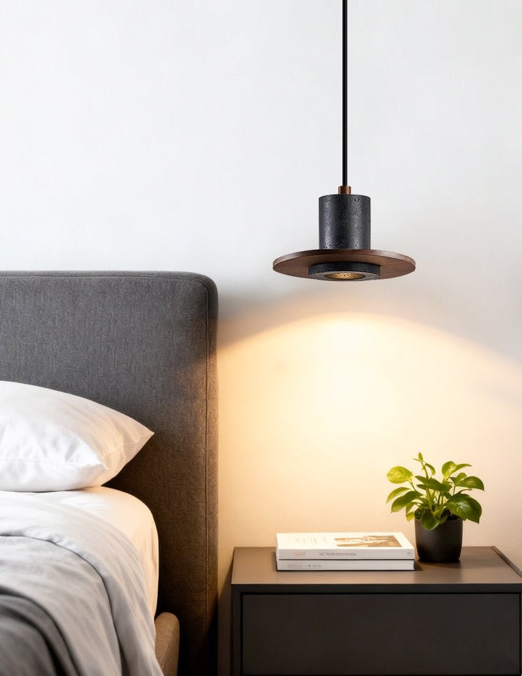 Fedora Minimalist Travertine Pendant Light