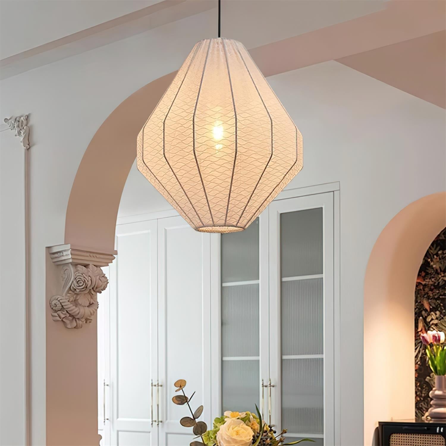 Felida Pendant Lamp Geometric Fabric Minimalist - Letslighting