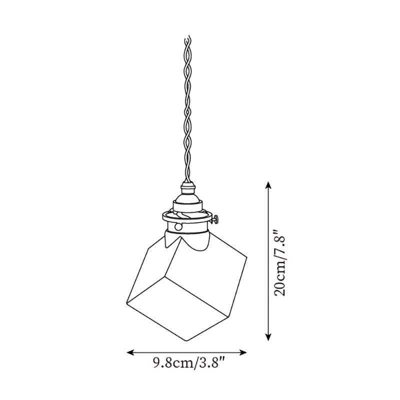 Felix Glass Pendant Lamp Clear Geometric Industrial - Letslighting