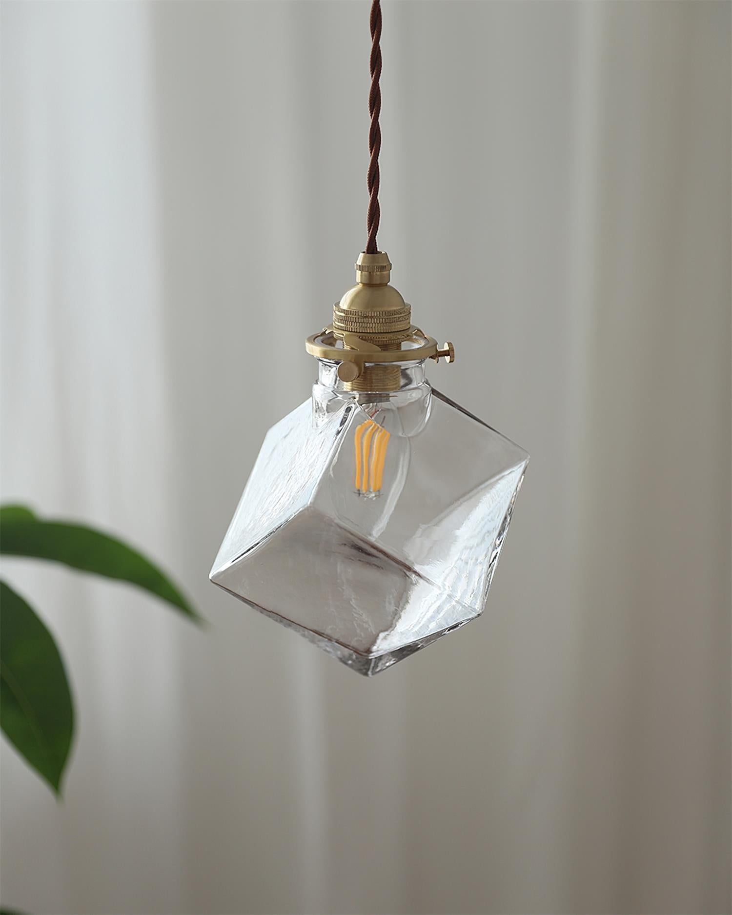 Felix Glass Pendant Lamp Clear Geometric Industrial - Letslighting