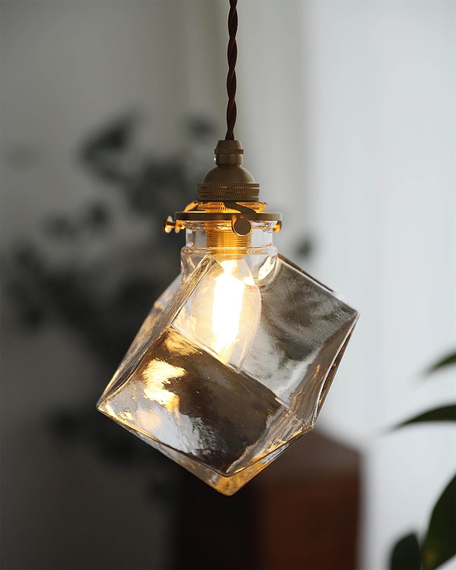Felix Glass Pendant Lamp Clear Geometric Industrial - Letslighting