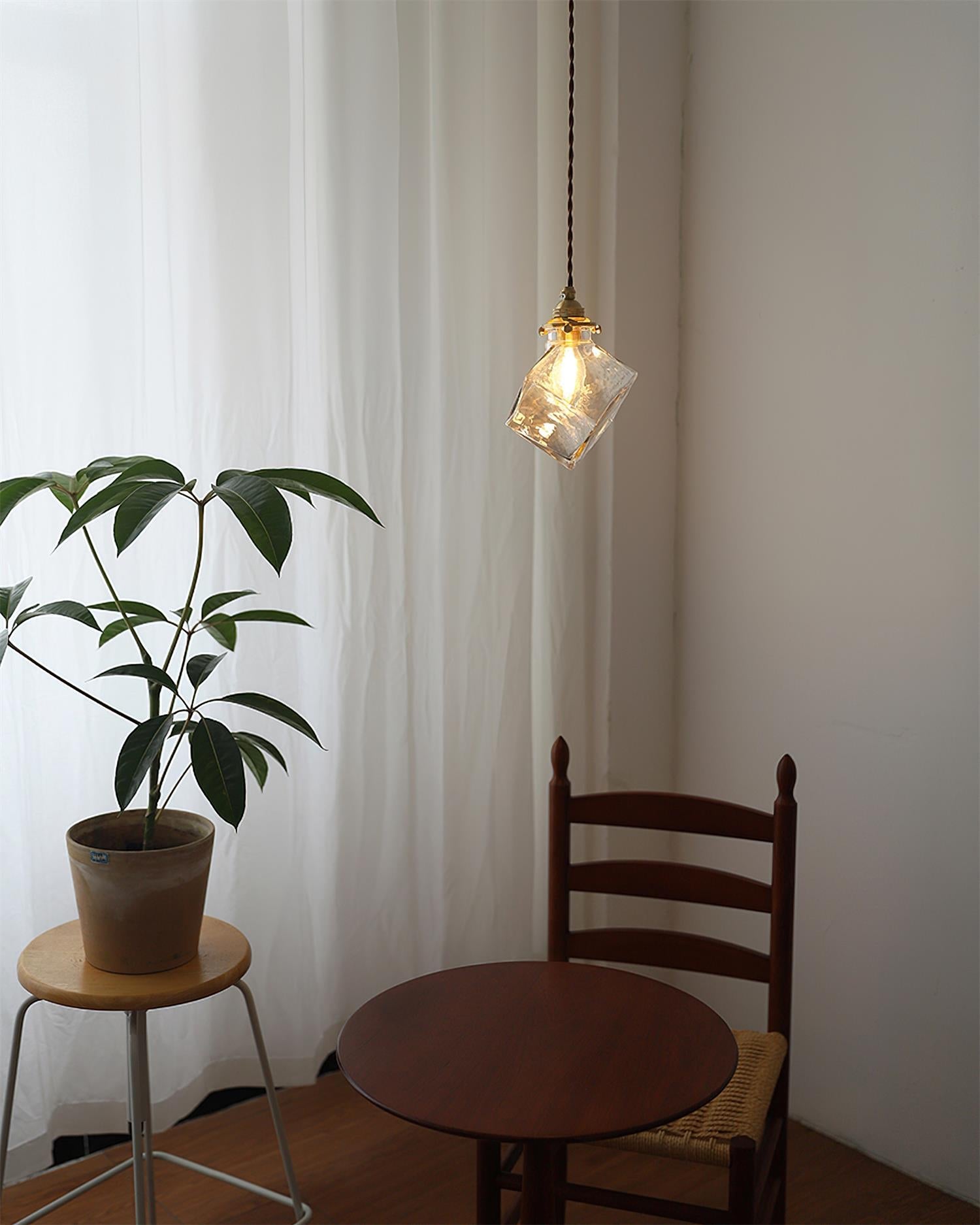 Felix Glass Pendant Lamp Clear Geometric Industrial - Letslighting