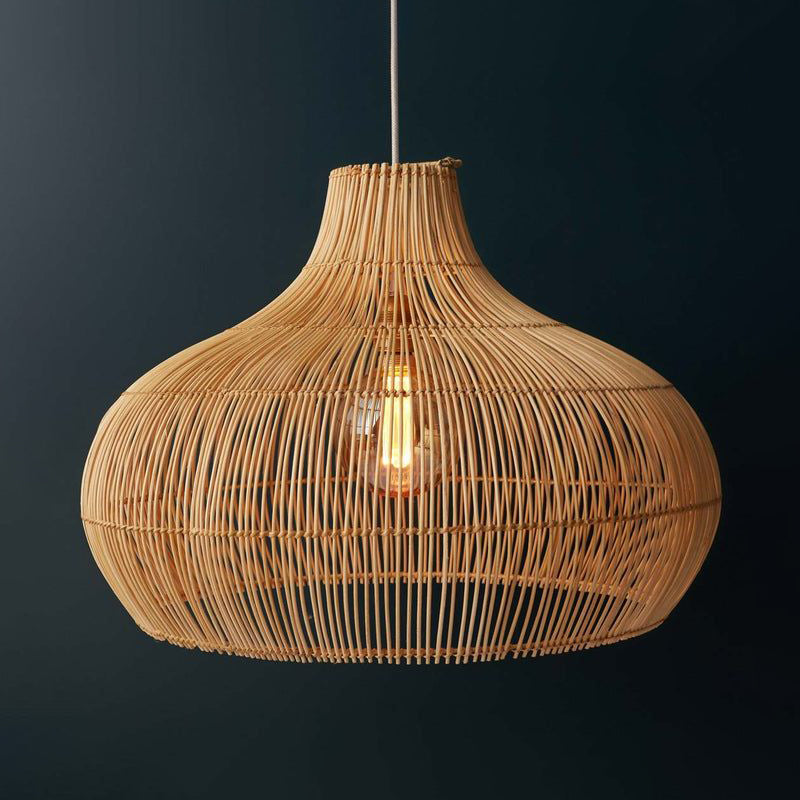 Elsilira Elegance Natural Rattan Pendant Lamp - Letslighting