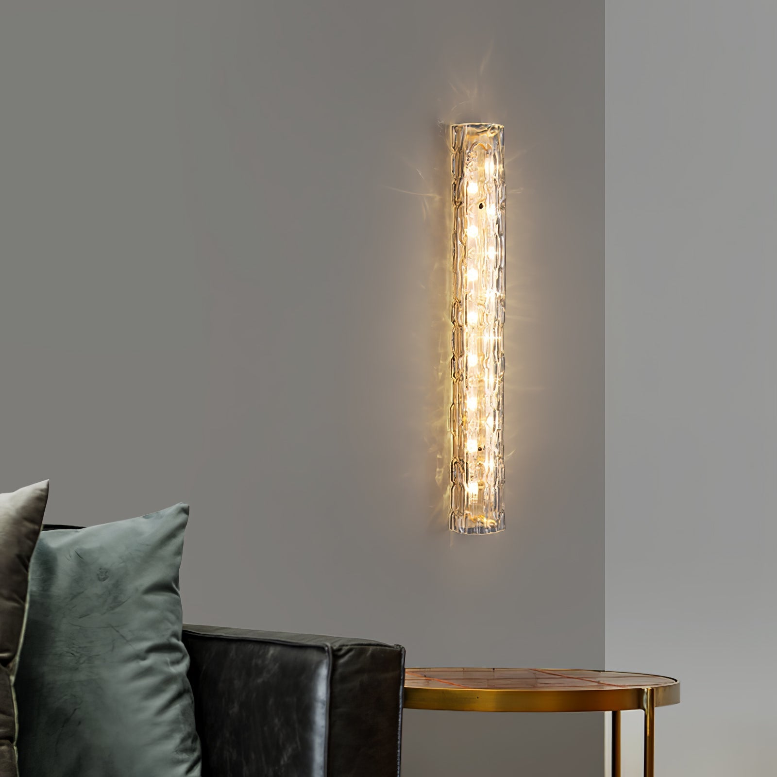 Lumix Brass Glass Glam Wall Lamp - Letslighting