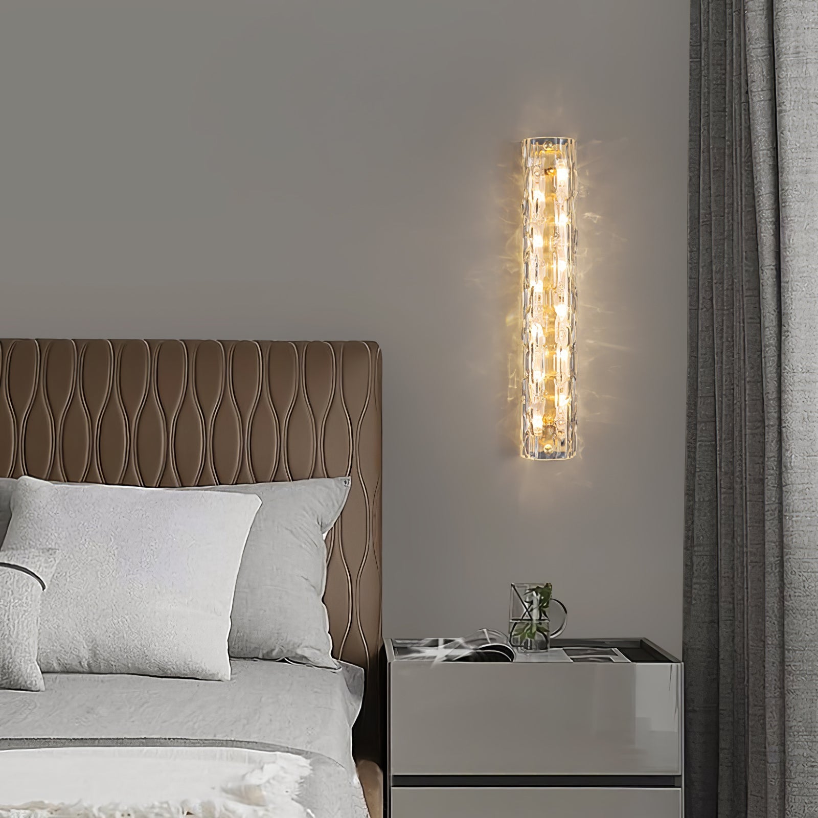 Lumix Brass Glass Glam Wall Lamp - Letslighting