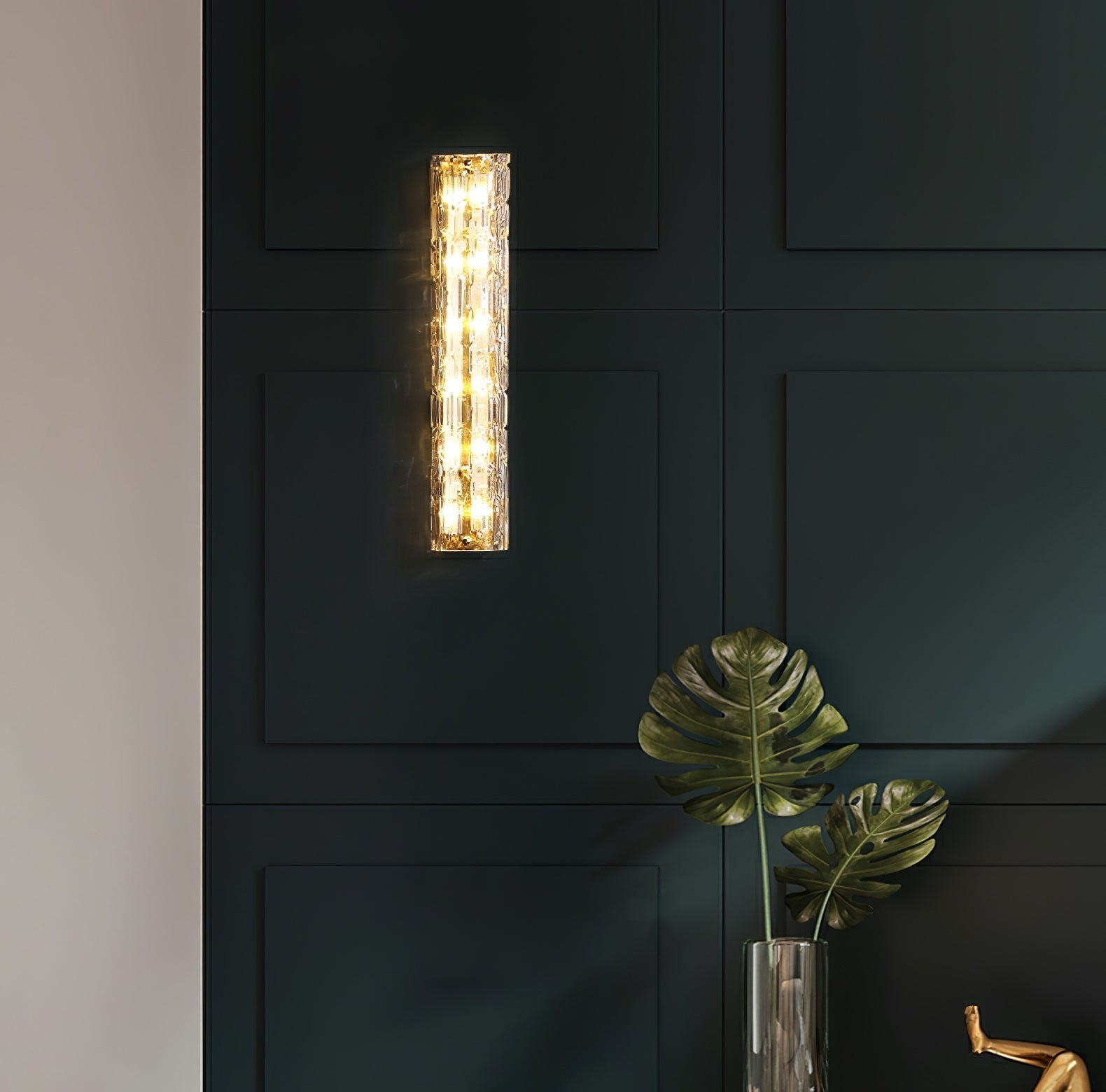 Lumix Brass Glass Glam Wall Lamp - Letslighting
