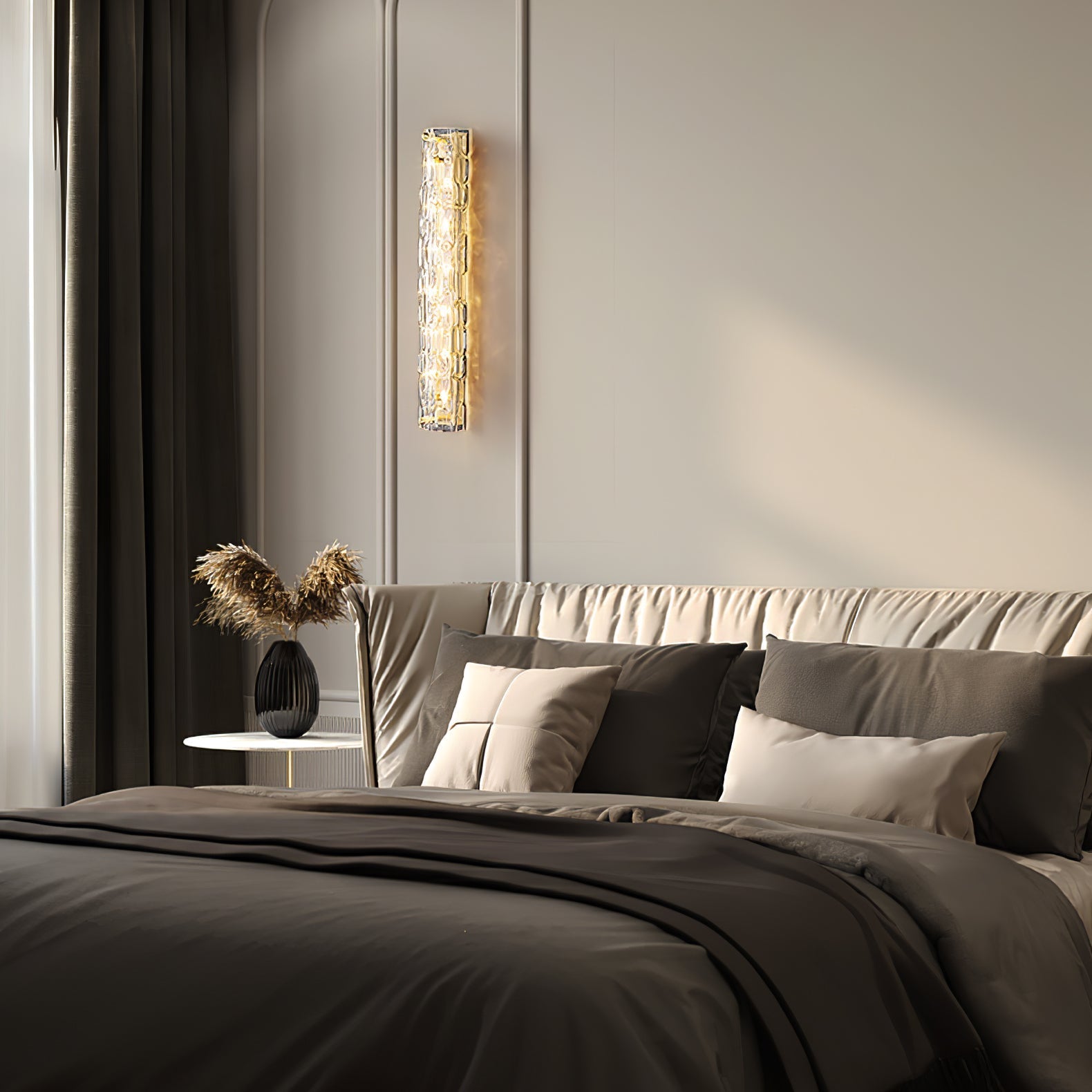 Lumix Brass Glass Glam Wall Lamp - Letslighting