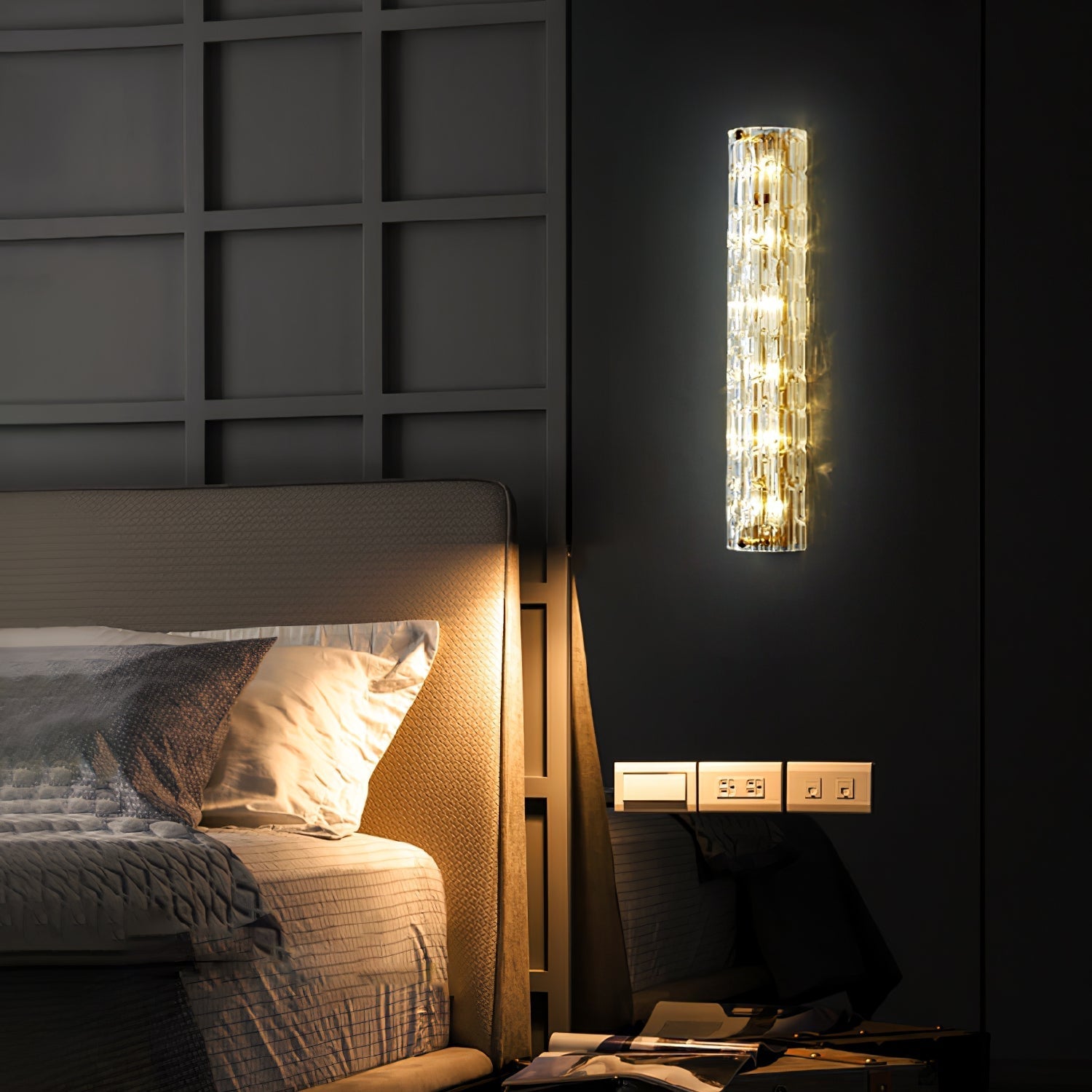 Lumix Brass Glass Glam Wall Lamp - Letslighting