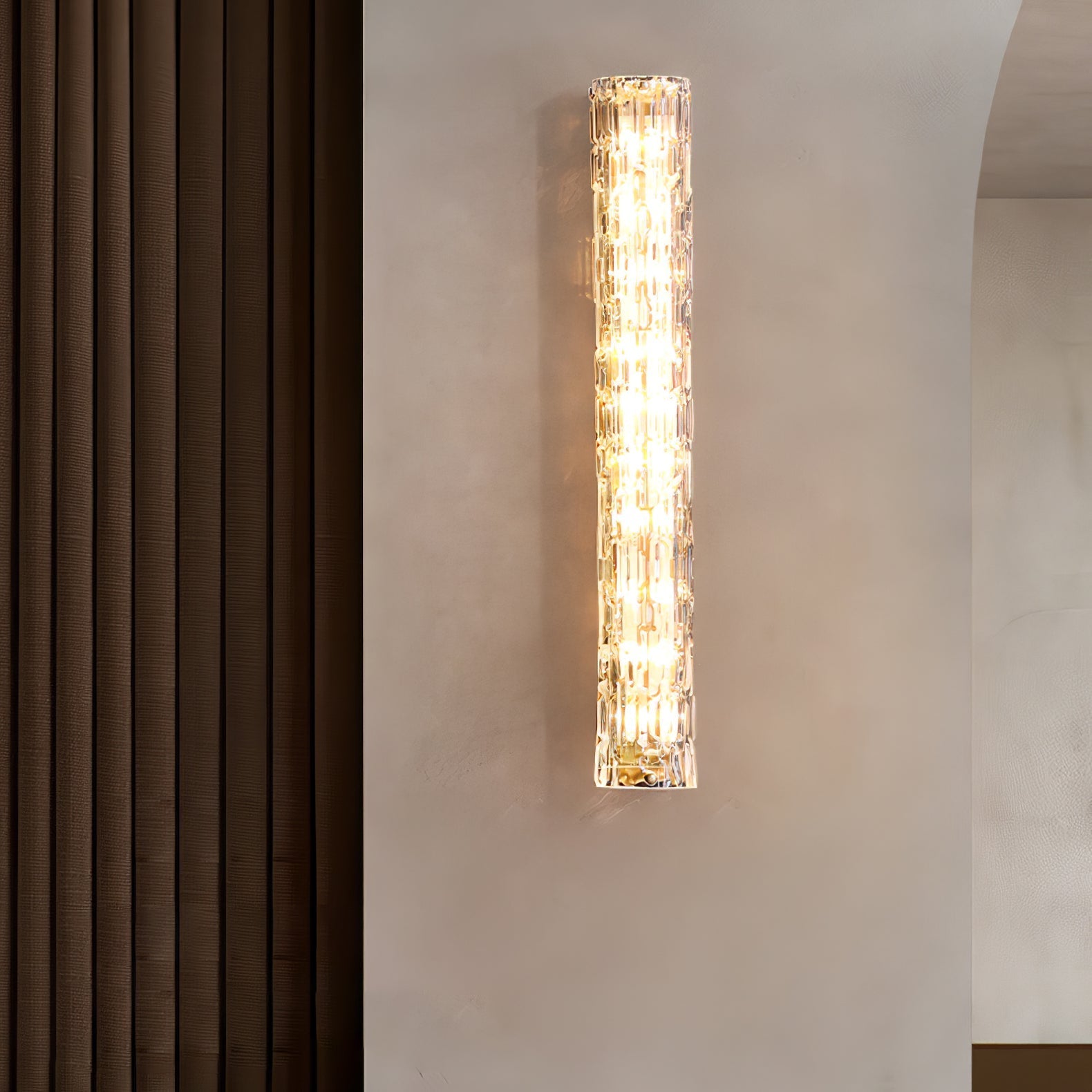 Lumix Brass Glass Glam Wall Lamp - Letslighting
