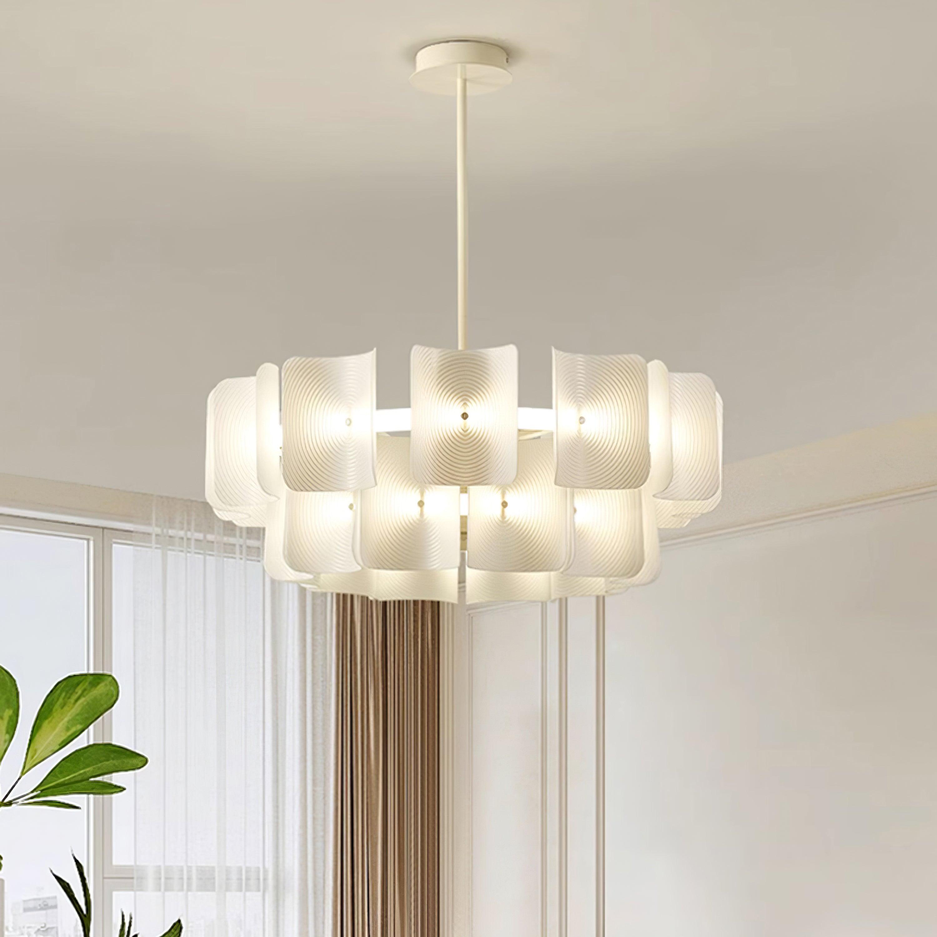 Fingerprint Chandelier Acrylic Panel Concentric - Letslighting