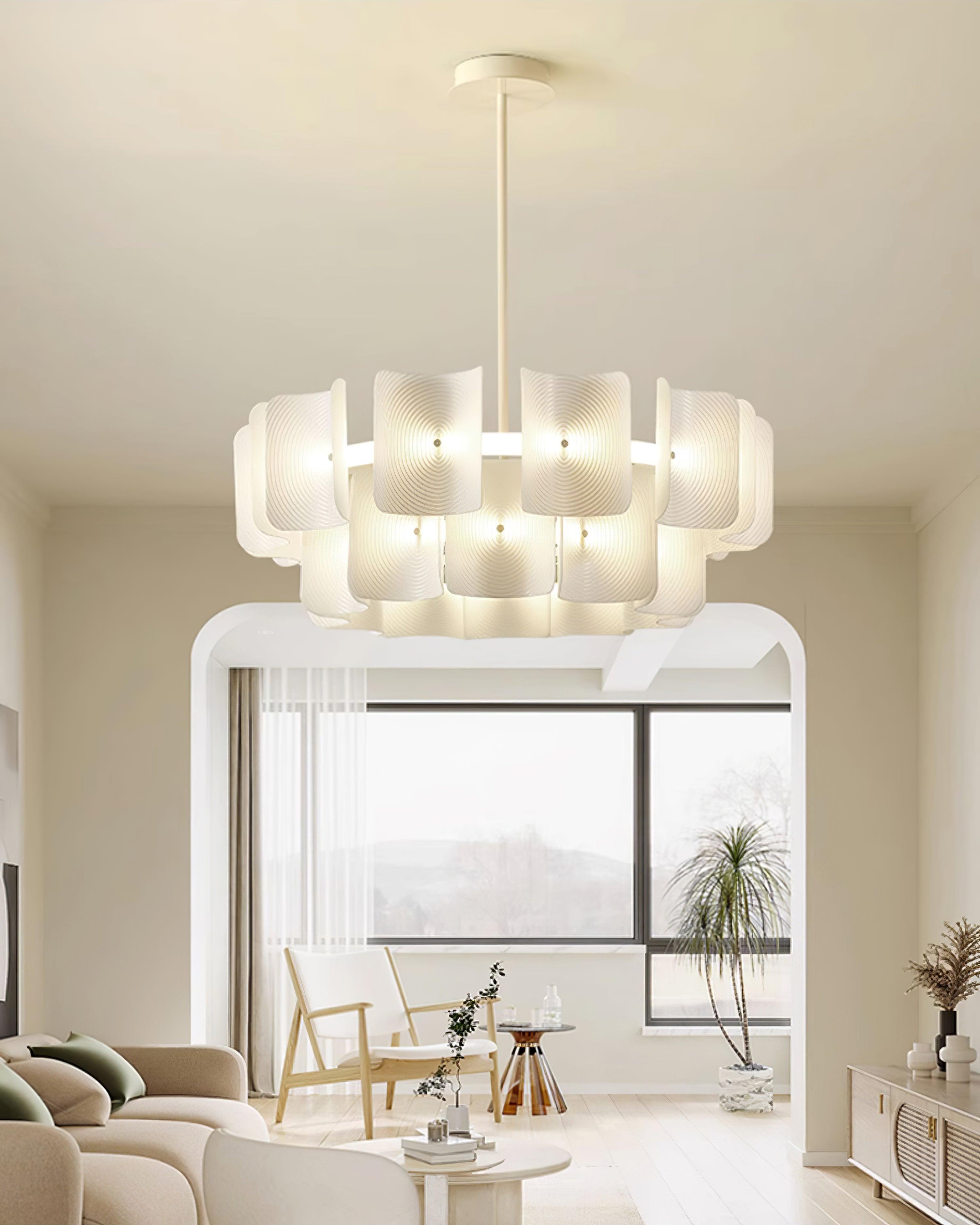 Fingerprint Chandelier Acrylic Panel Concentric - Letslighting