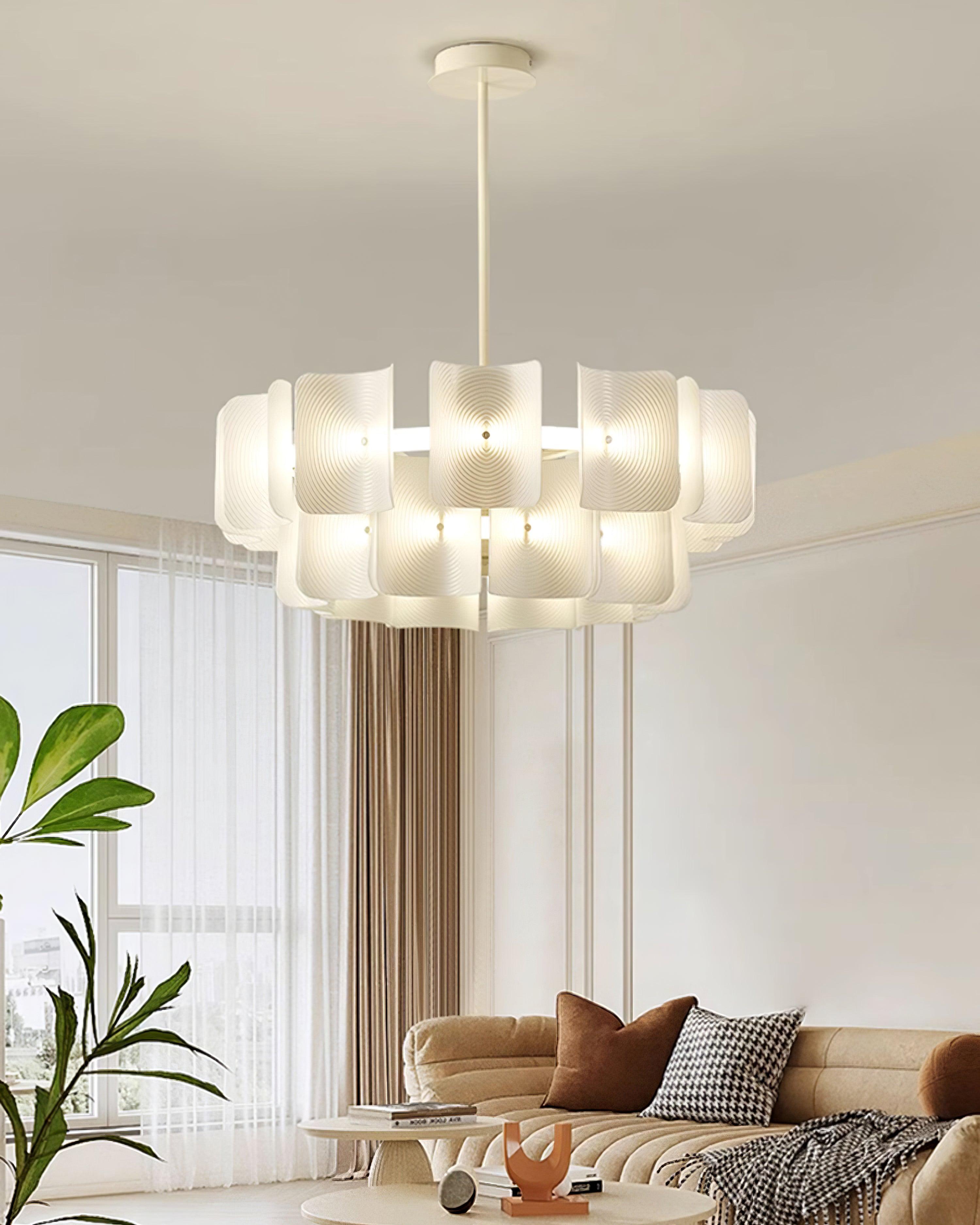 Fingerprint Chandelier Acrylic Panel Concentric - Letslighting