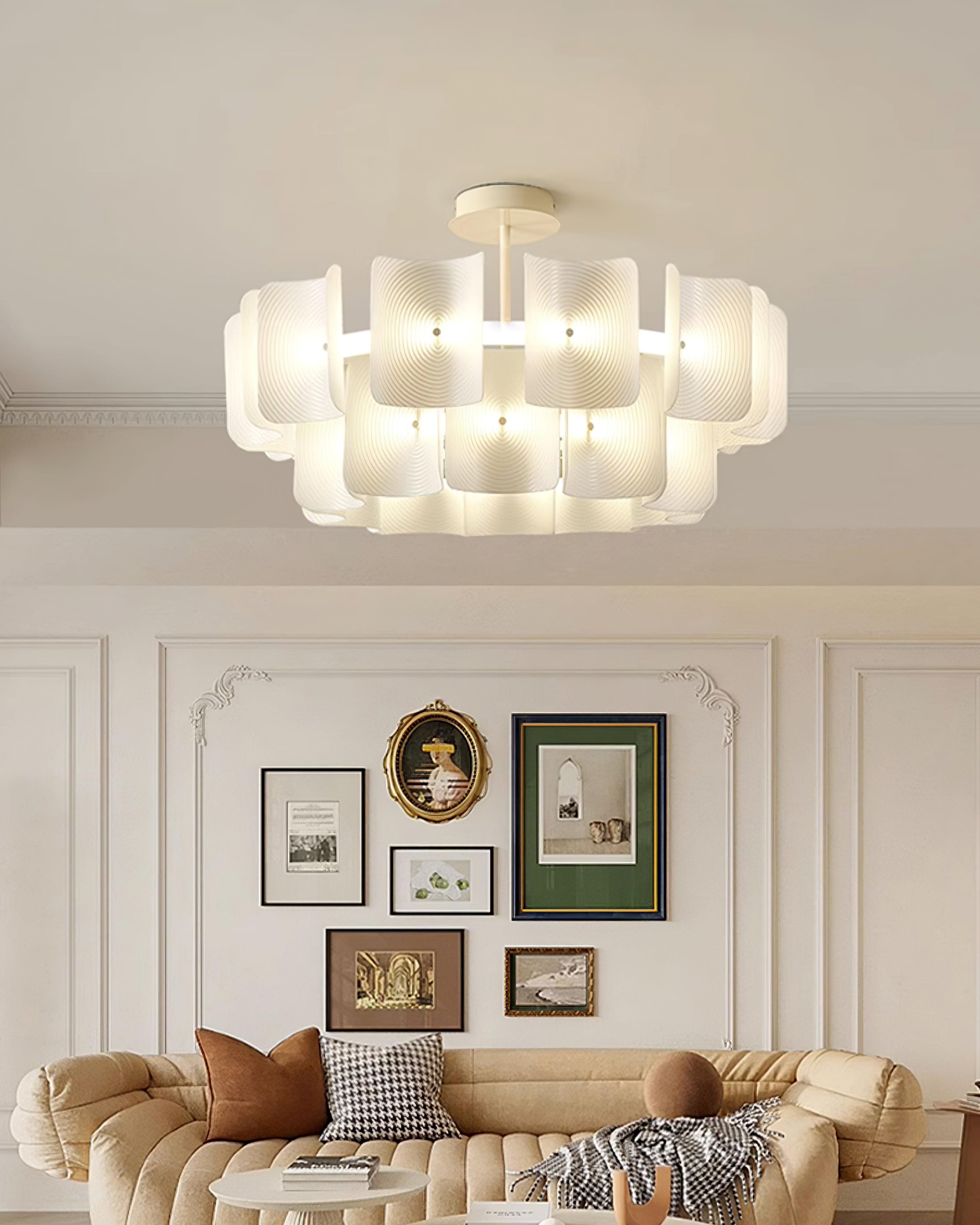 Fingerprint Chandelier Acrylic Panel Concentric - Letslighting