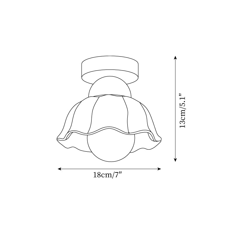 Opila Gold & White Semi Flush Ceiling Light - Letslighting