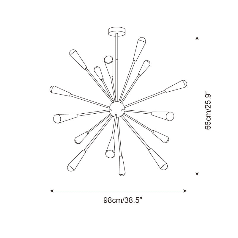 Fireworks Chandelier Colorful Cone Burst - Letslighting