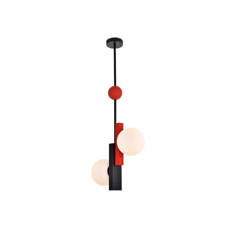 Solara Pendant Lamp Double Globe Linear Bars Geometric - Letslighting