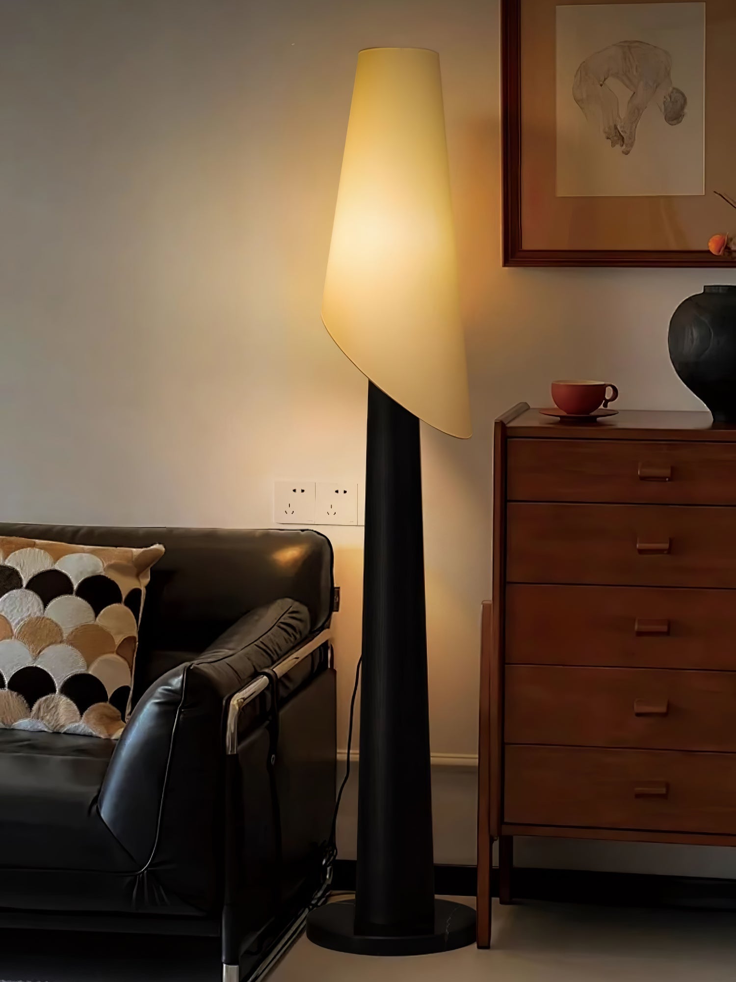 Kova Wood Marble Floor Lamp - Letslighting