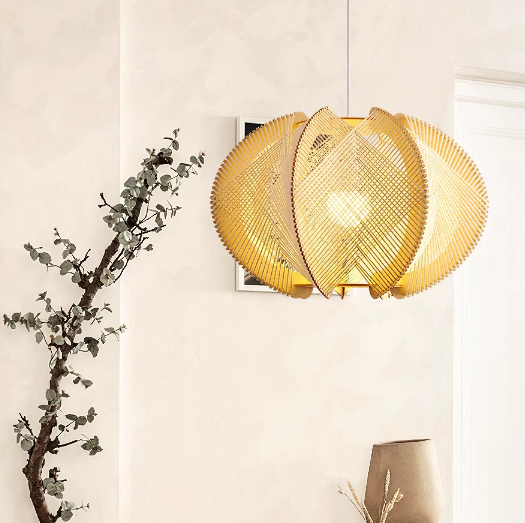 Calyraice Wood & Hemp Rope Pendant Light - Letslighting