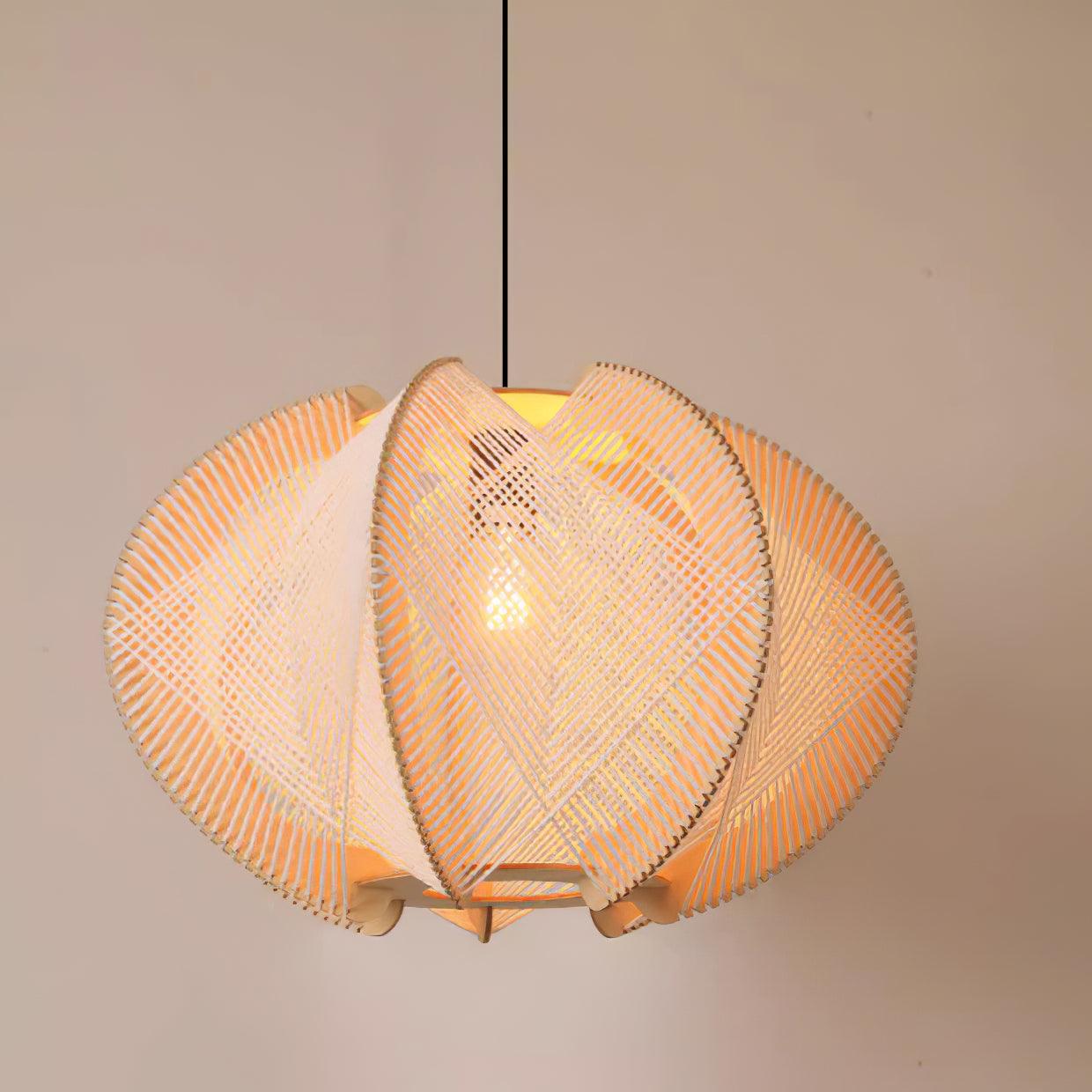 Calyraice Wood & Hemp Rope Pendant Light - Letslighting