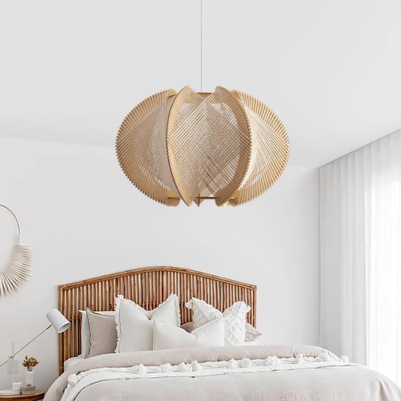 Calyraice Wood & Hemp Rope Pendant Light - Letslighting