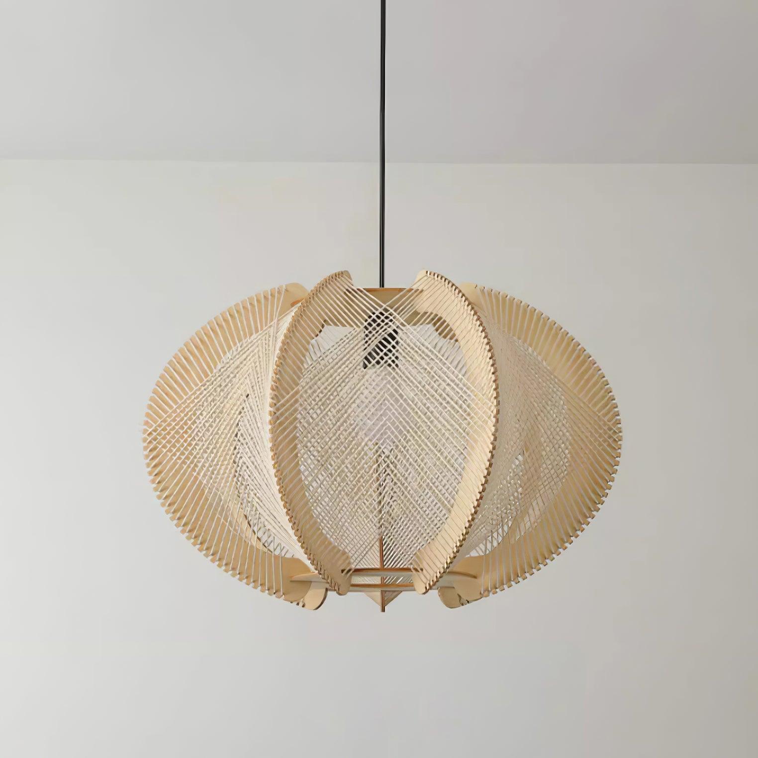 Calyraice Wood & Hemp Rope Pendant Light - Letslighting