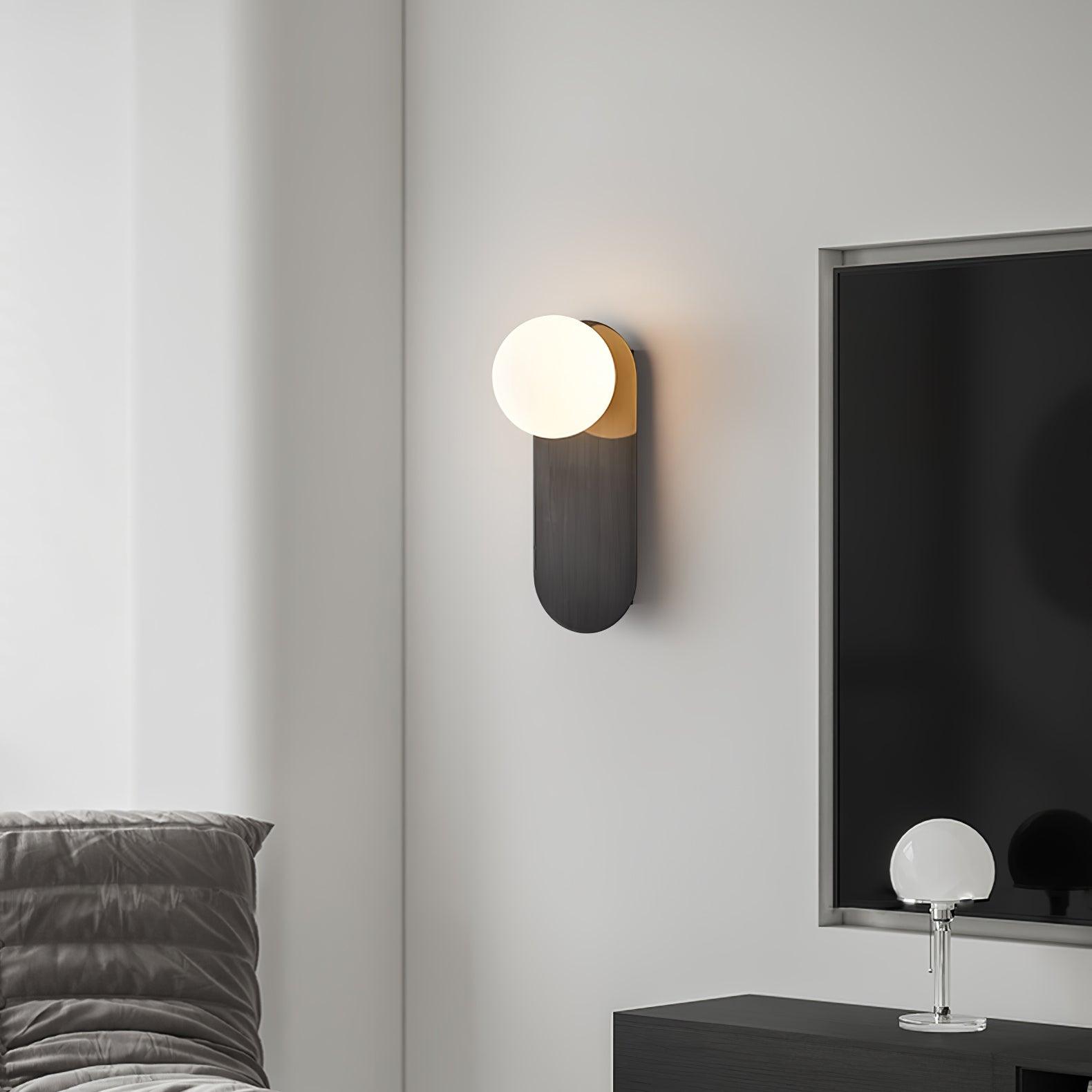 Isoren Flat Base Globe Brass Glass Sconce Wall lamp - Letslighting