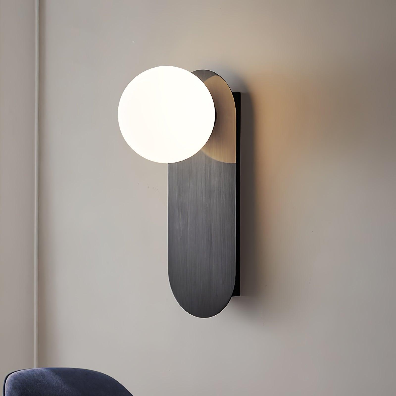 Isoren Flat Base Globe Brass Glass Sconce Wall lamp - Letslighting