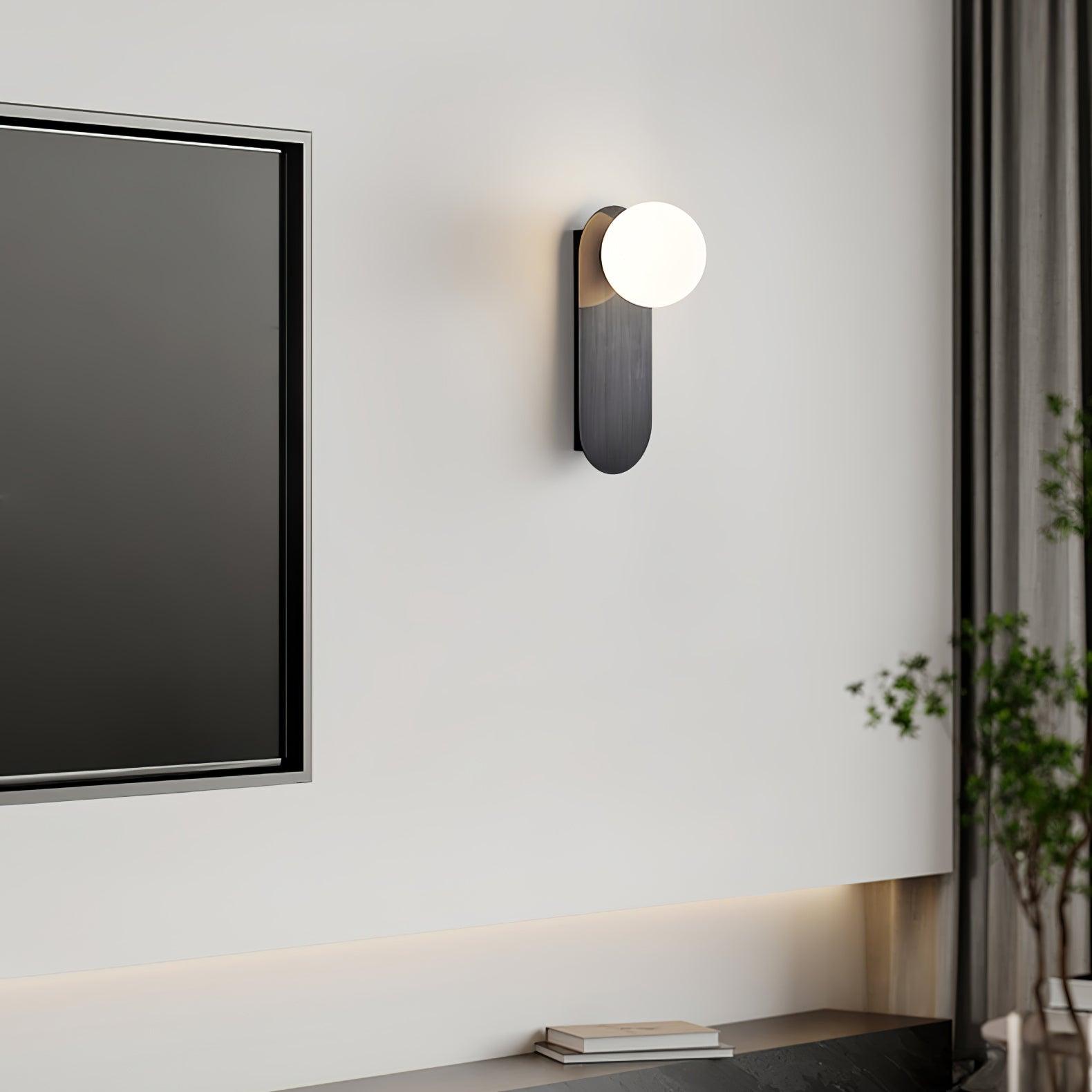 Isoren Flat Base Globe Brass Glass Sconce Wall lamp - Letslighting