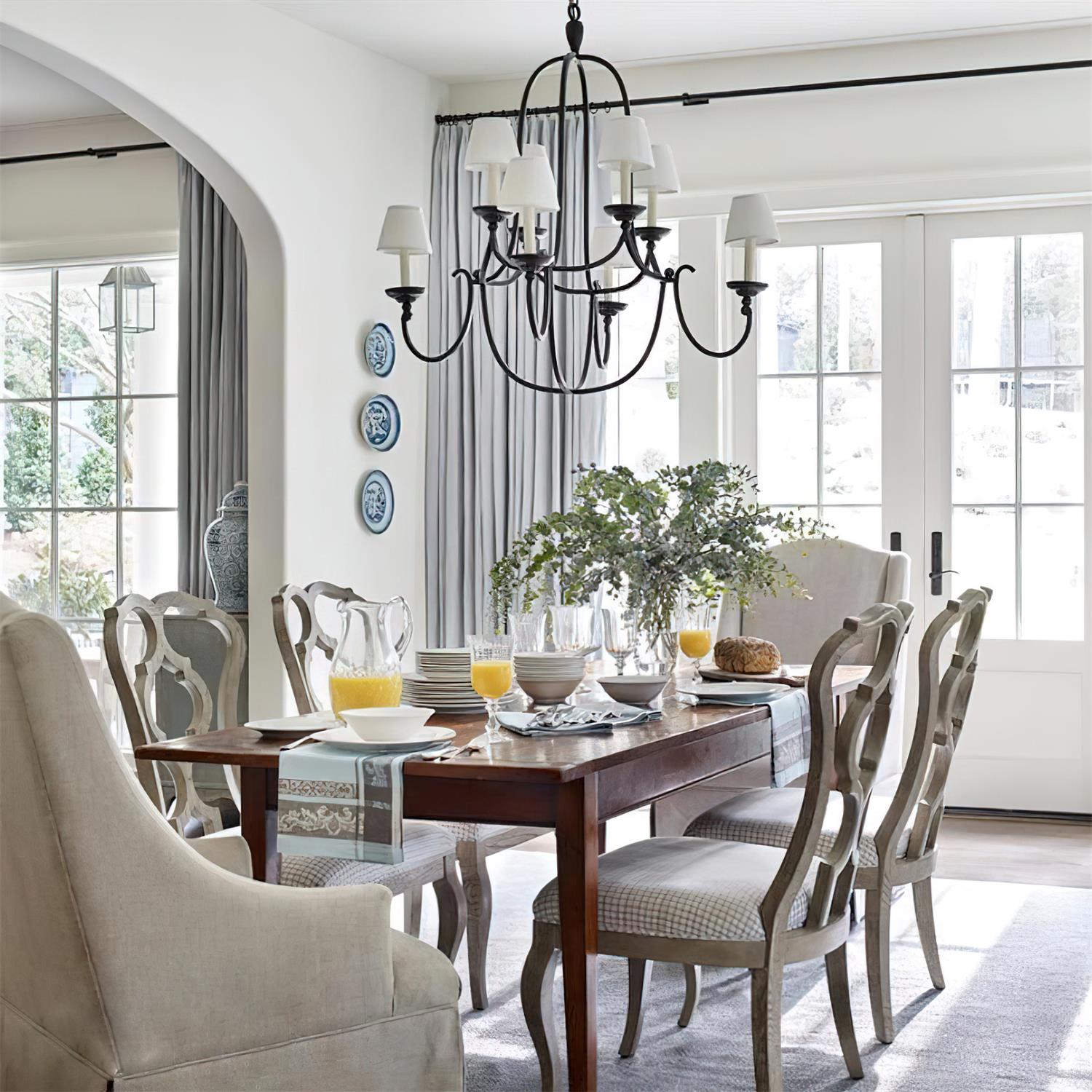Flemish Chandelier Curved Iron Elegance