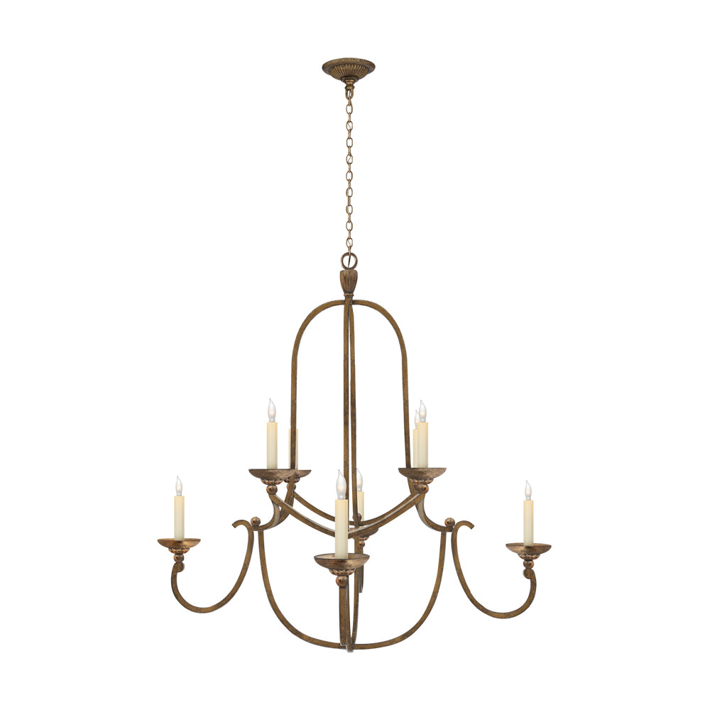 Flemish Chandelier Curved Iron Elegance