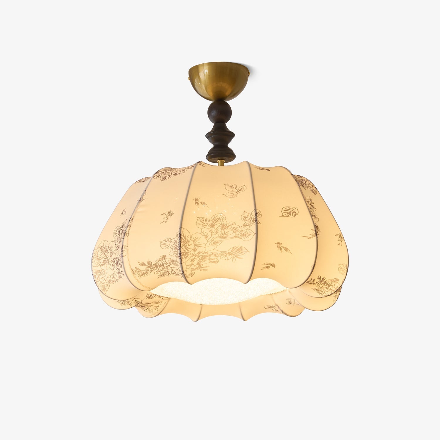 Fleurina Premium Nordic Art Wood Fabric Ceiling Lamp - Letslighting