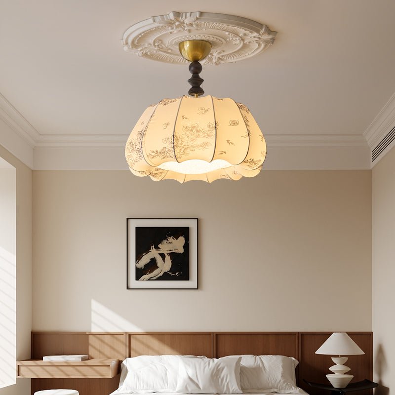 Fleurina Premium Nordic Art Wood Fabric Ceiling Lamp - Letslighting