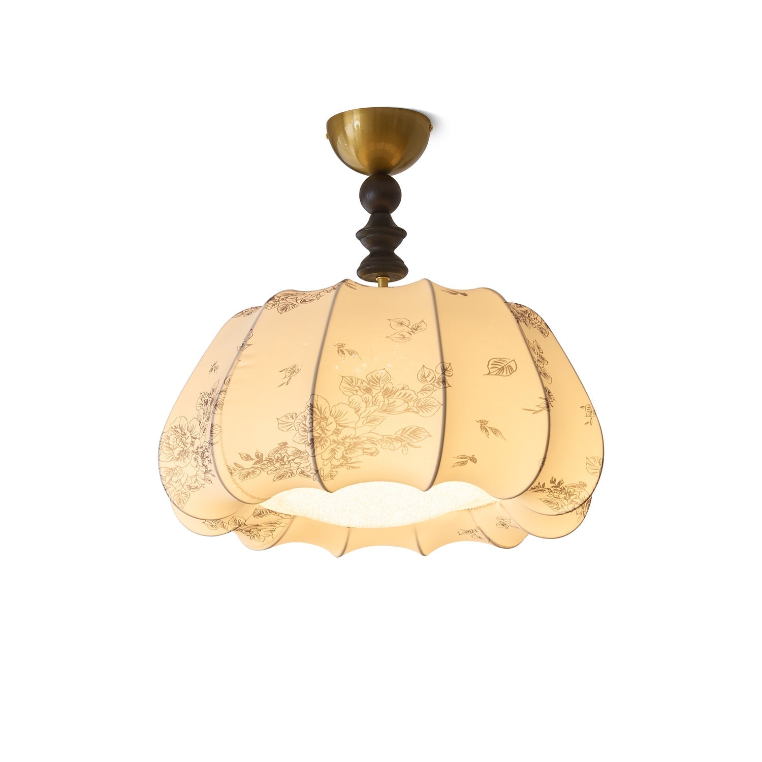 Fleurina Premium Nordic Art Wood Fabric Ceiling Lamp - Letslighting