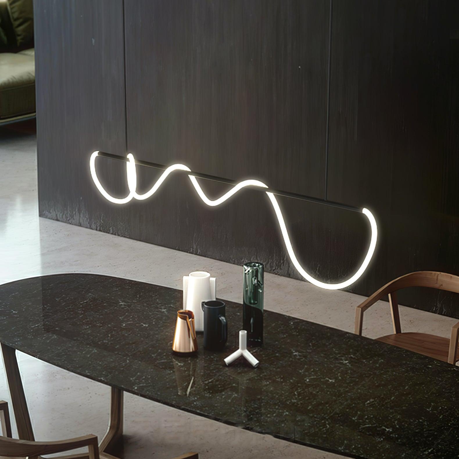 Lustra Chandelier Flexible Silicone Curve Modern Elegant - Letslighting