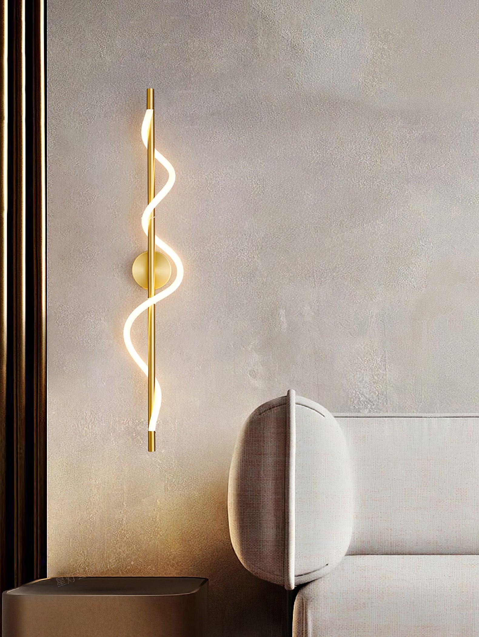 Fidora Sculptural Brass Silicone Wall Lamp - Letslighting