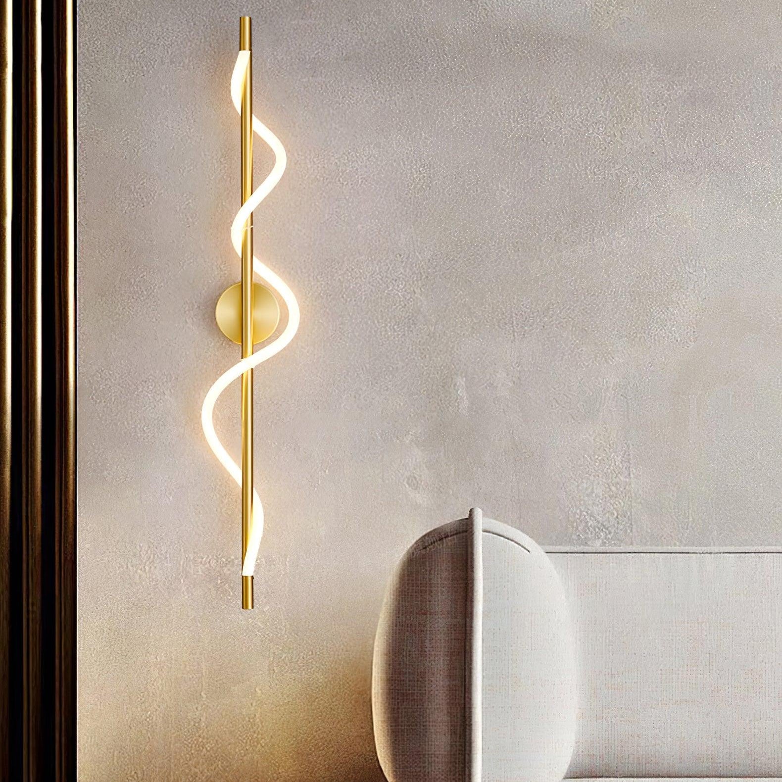 Fidora Sculptural Brass Silicone Wall Lamp - Letslighting