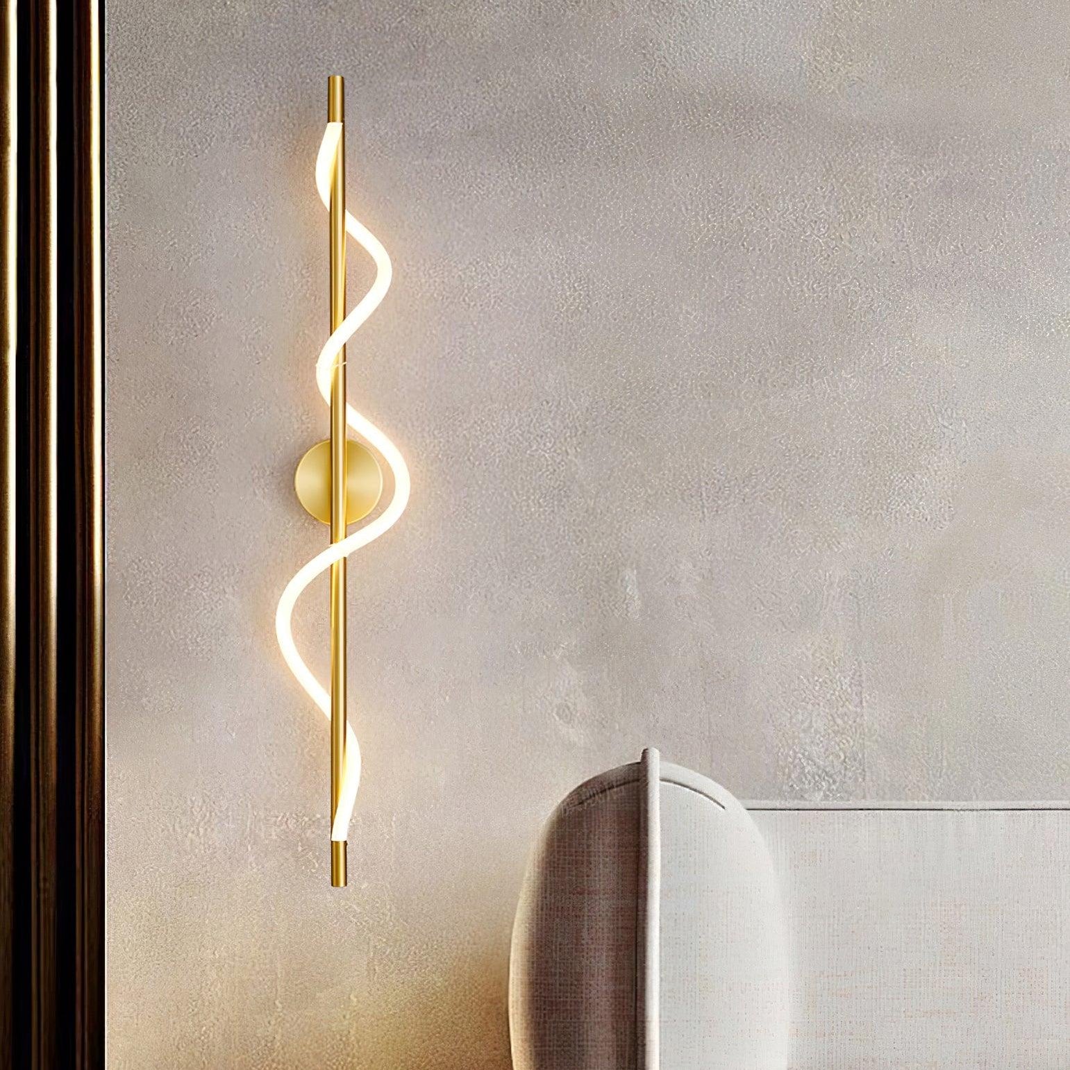 Fidora Sculptural Brass Silicone Wall Lamp - Letslighting