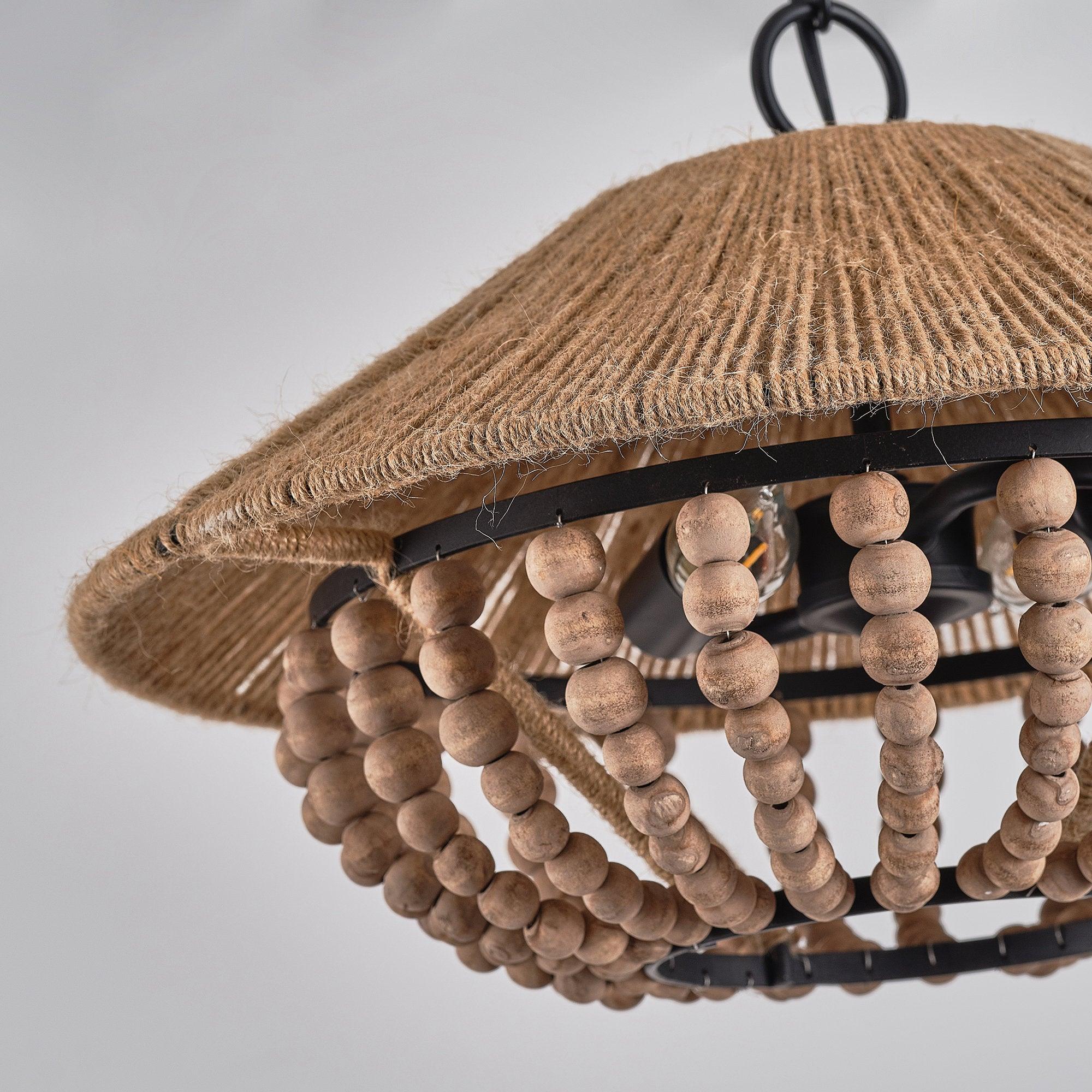 Elmarion Elegance Natural Farmhouse Wooden Pendant Lamp - Letslighting