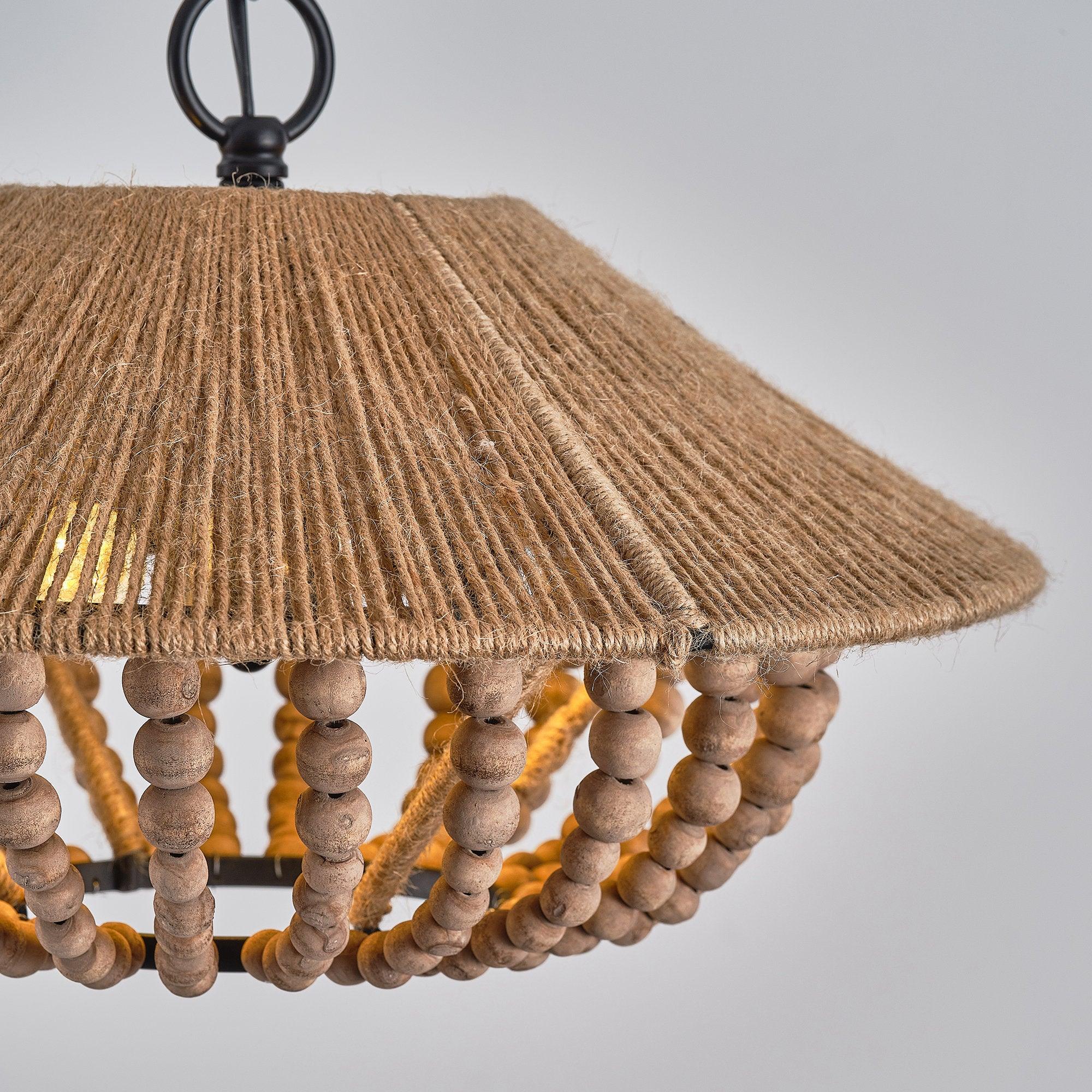 Elmarion Elegance Natural Farmhouse Wooden Pendant Lamp - Letslighting