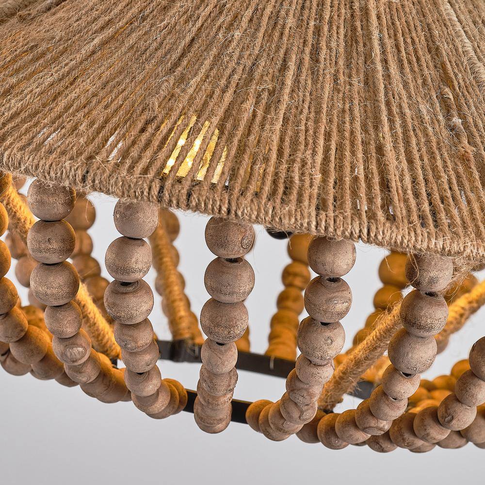 Elmarion Elegance Natural Farmhouse Wooden Pendant Lamp - Letslighting