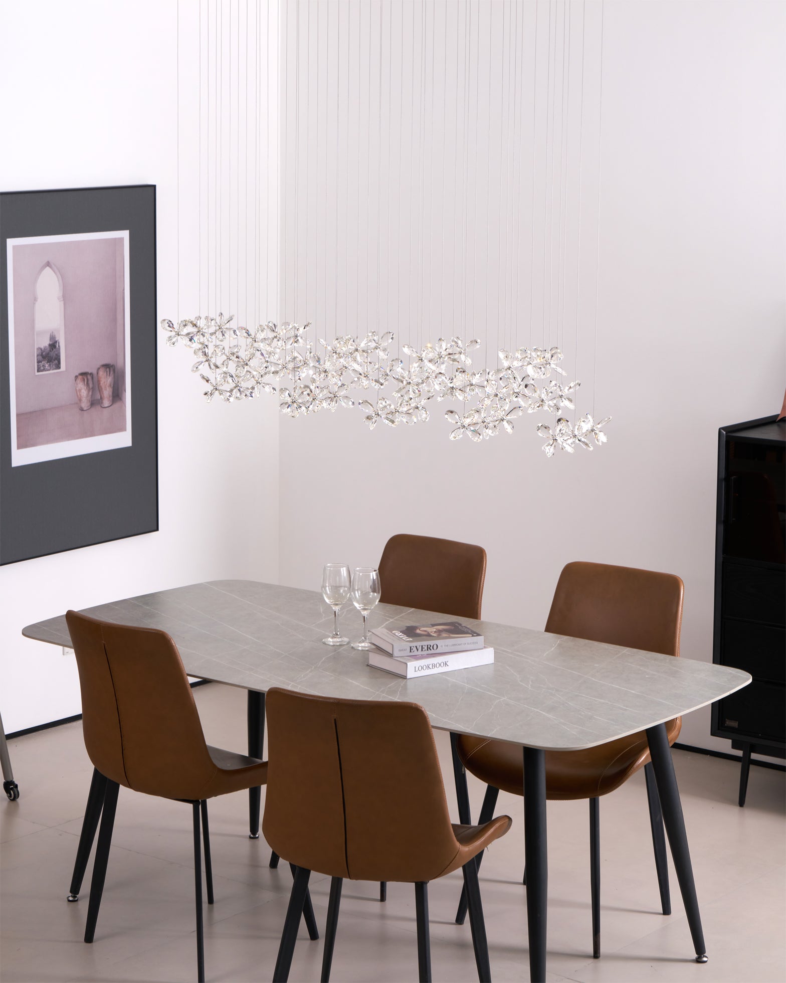 Lustra Chandelier Crystal Butterfly Floral Cluster - Letslighting