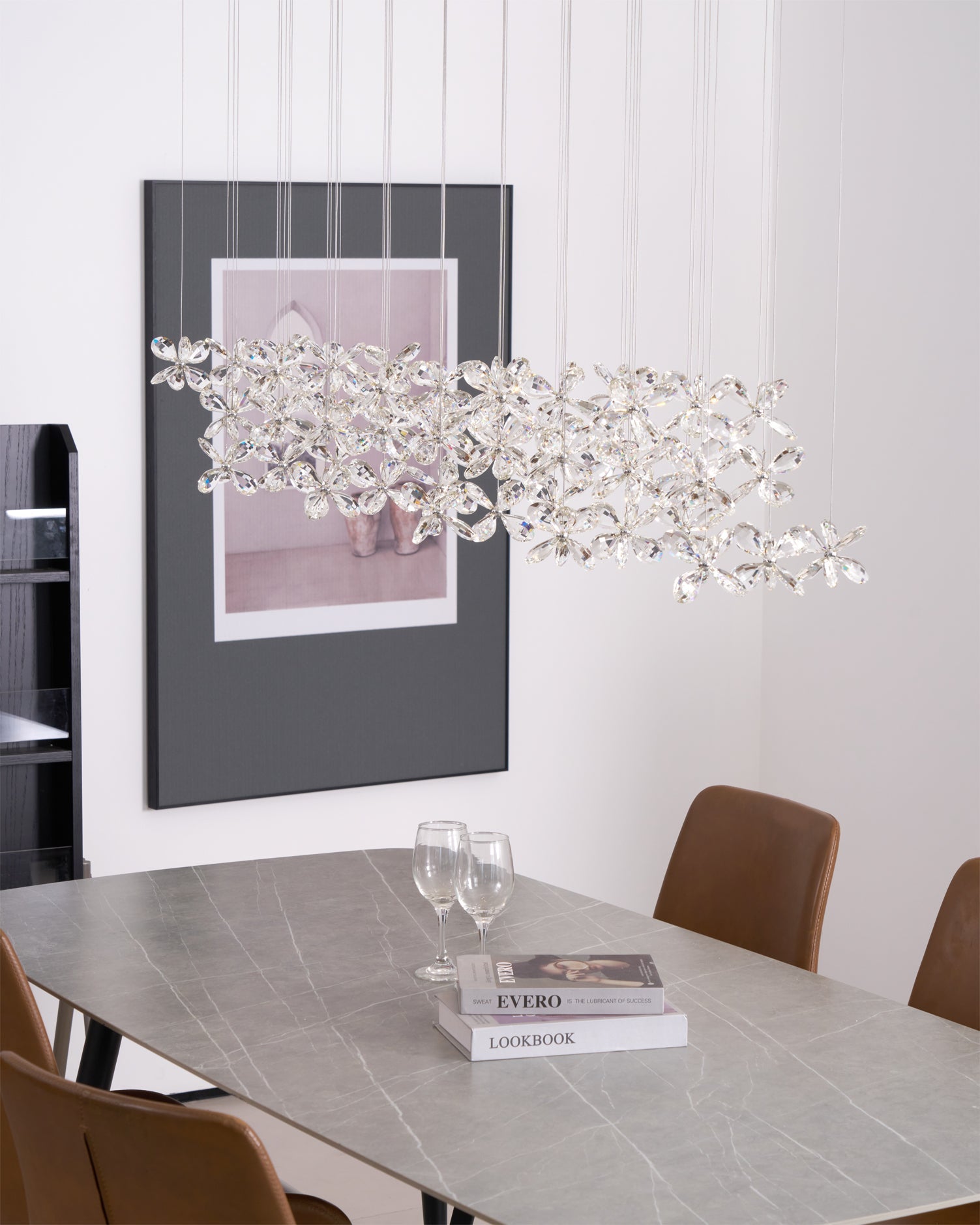 Lustra Chandelier Crystal Butterfly Floral Cluster - Letslighting