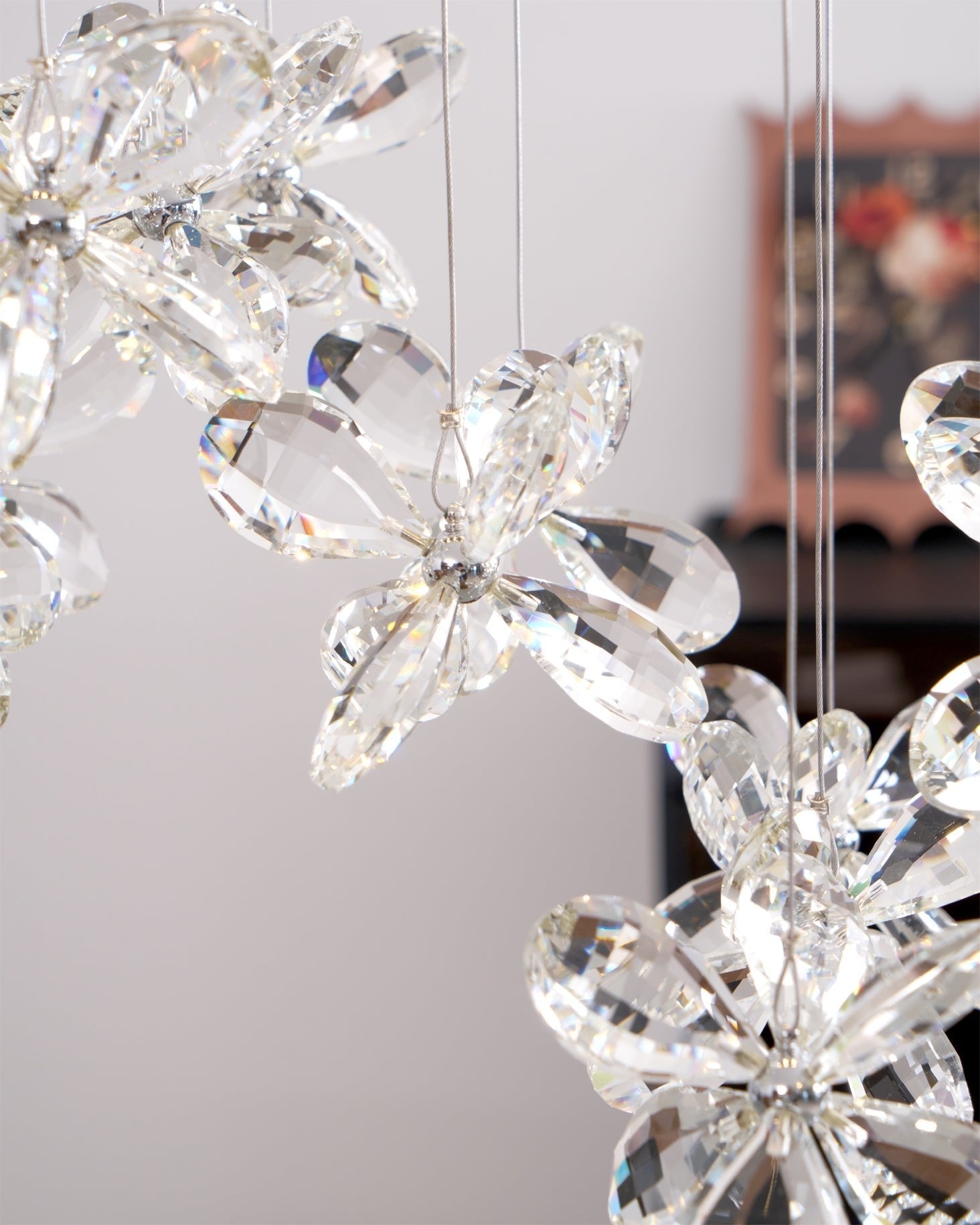 Lustra Chandelier Crystal Butterfly Floral Cluster - Letslighting