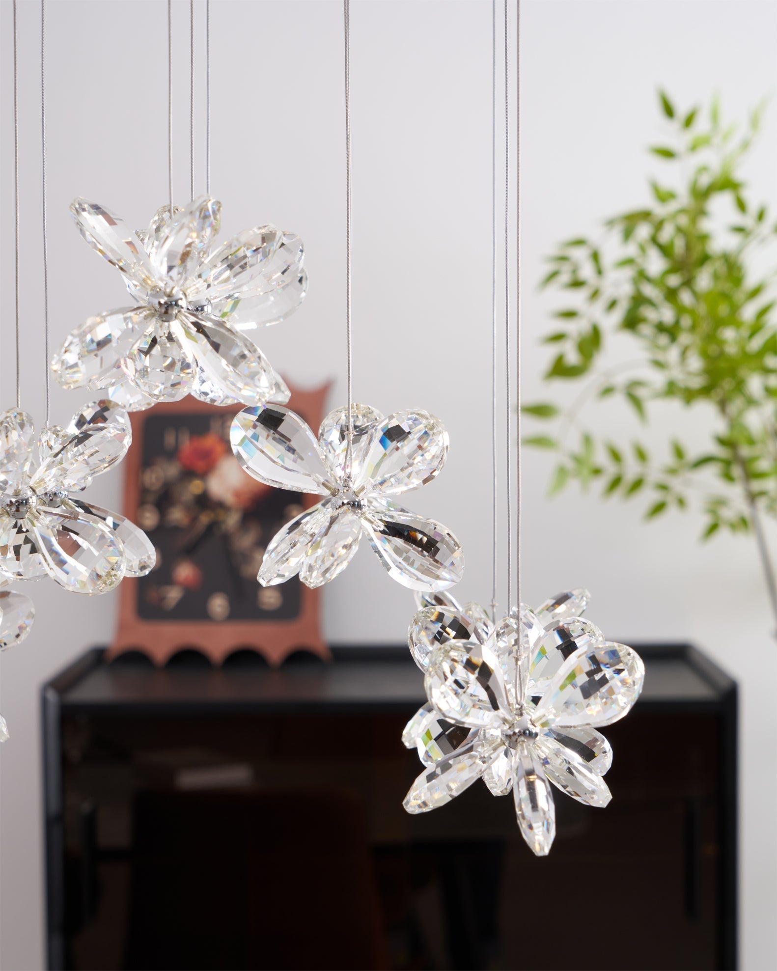 Lustra Chandelier Crystal Butterfly Floral Cluster - Letslighting