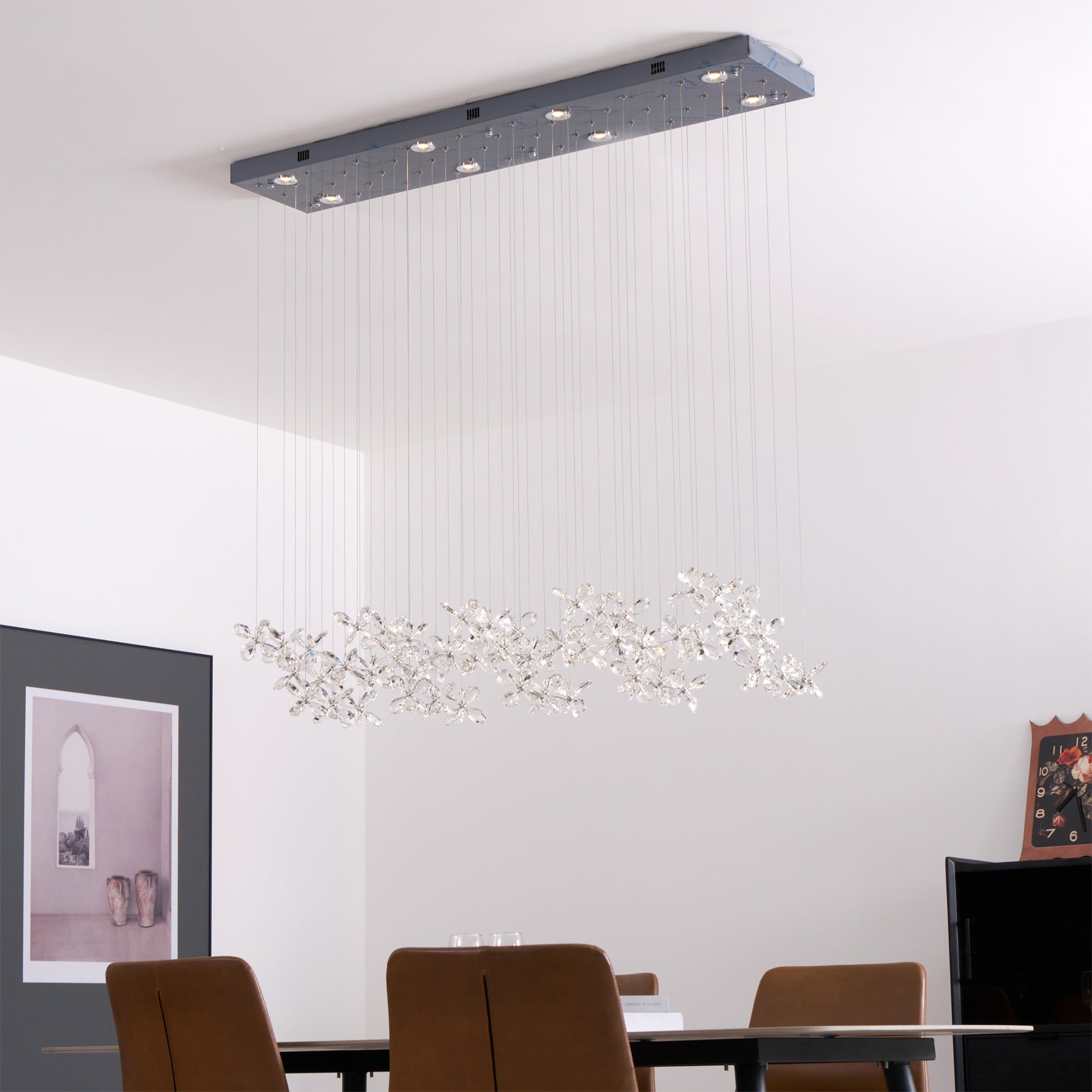 Lustra Chandelier Crystal Butterfly Floral Cluster - Letslighting
