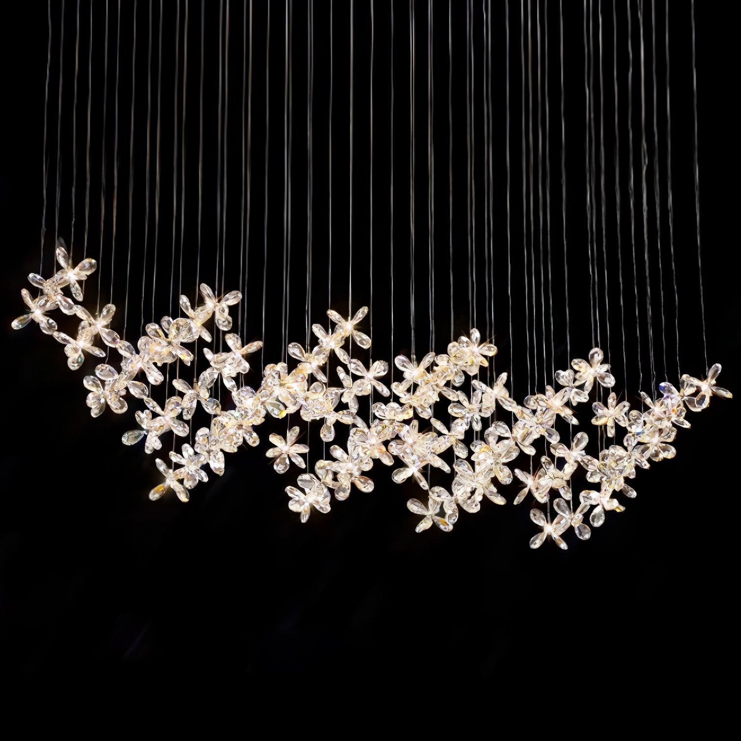 Lustra Chandelier Crystal Butterfly Floral Cluster - Letslighting